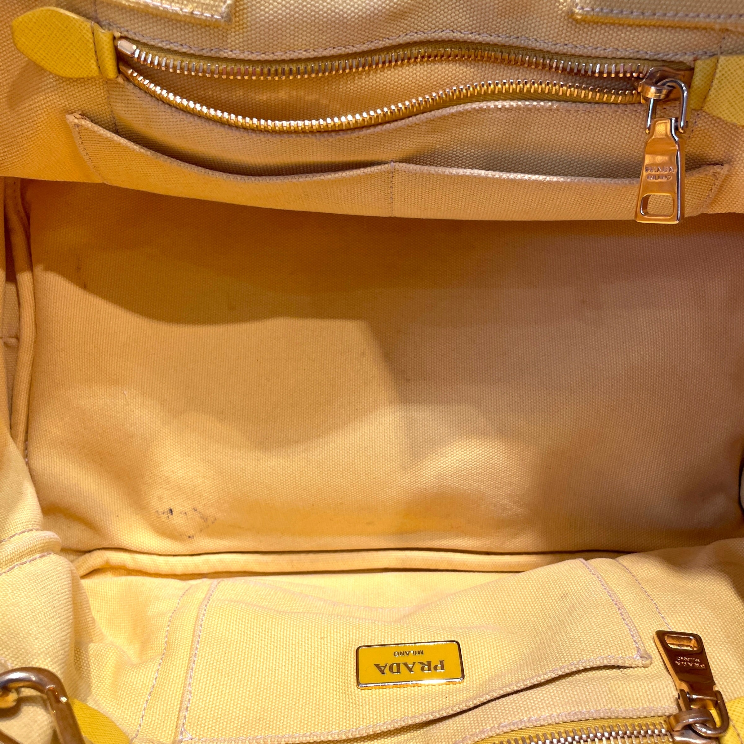 PRADA/Bag/Cotton/YEL/Canapa Logo Tote view 7