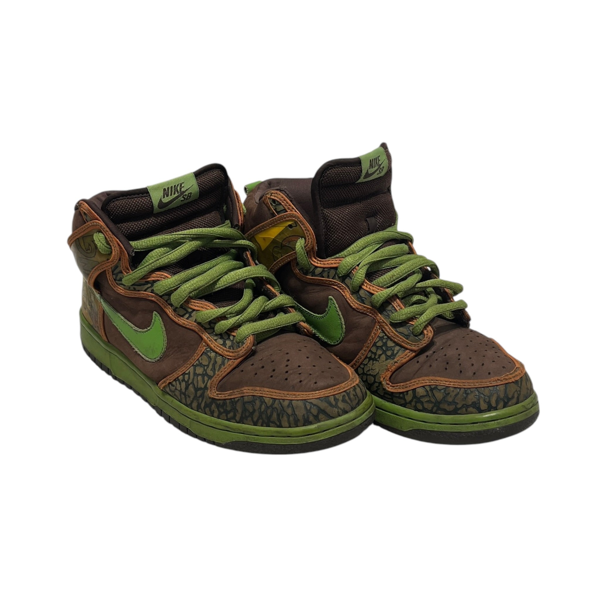 NIKE/Vintage/Hi-Sneakers/US 8.5/Graphic/GRN/SB DE LA SOUL BROWN AND GREEN view 1