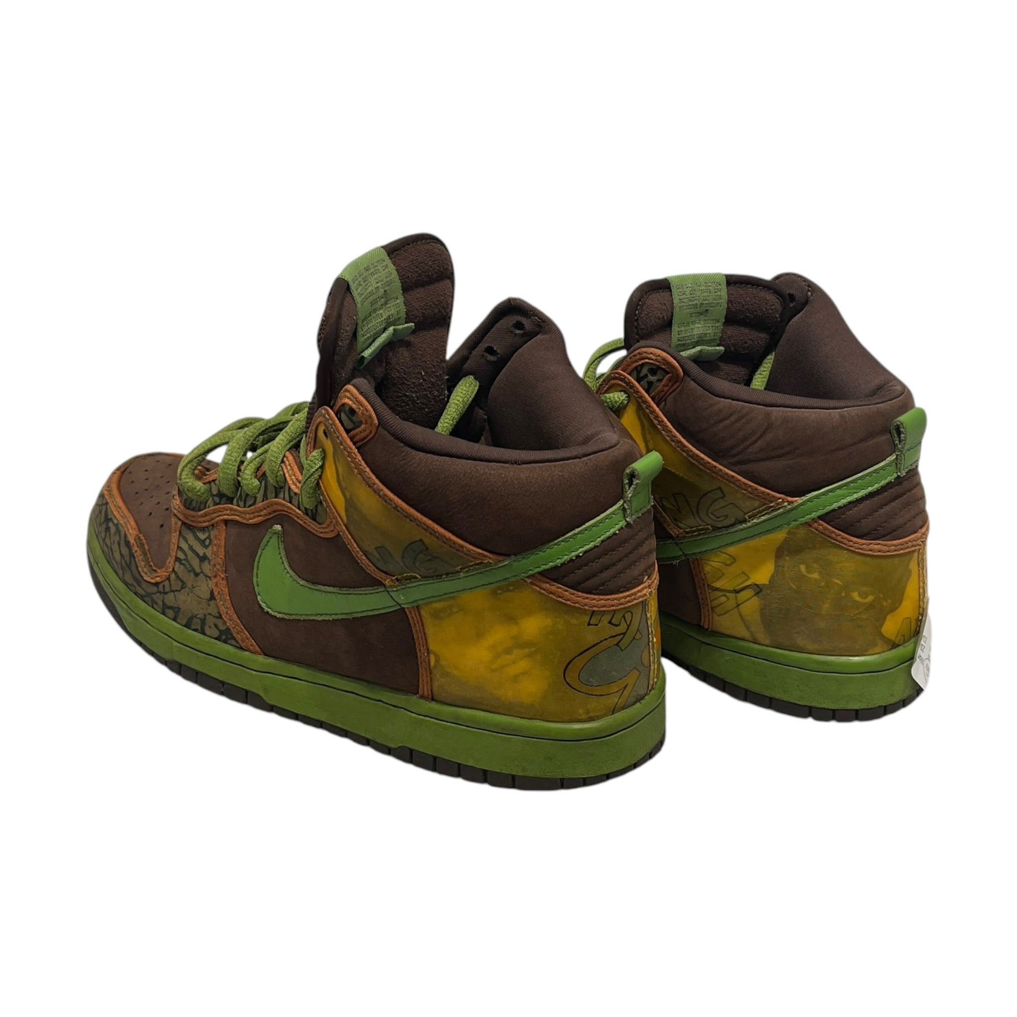 NIKE/Vintage/Hi-Sneakers/US 8.5/Graphic/GRN/SB DE LA SOUL BROWN AND GREEN view 2