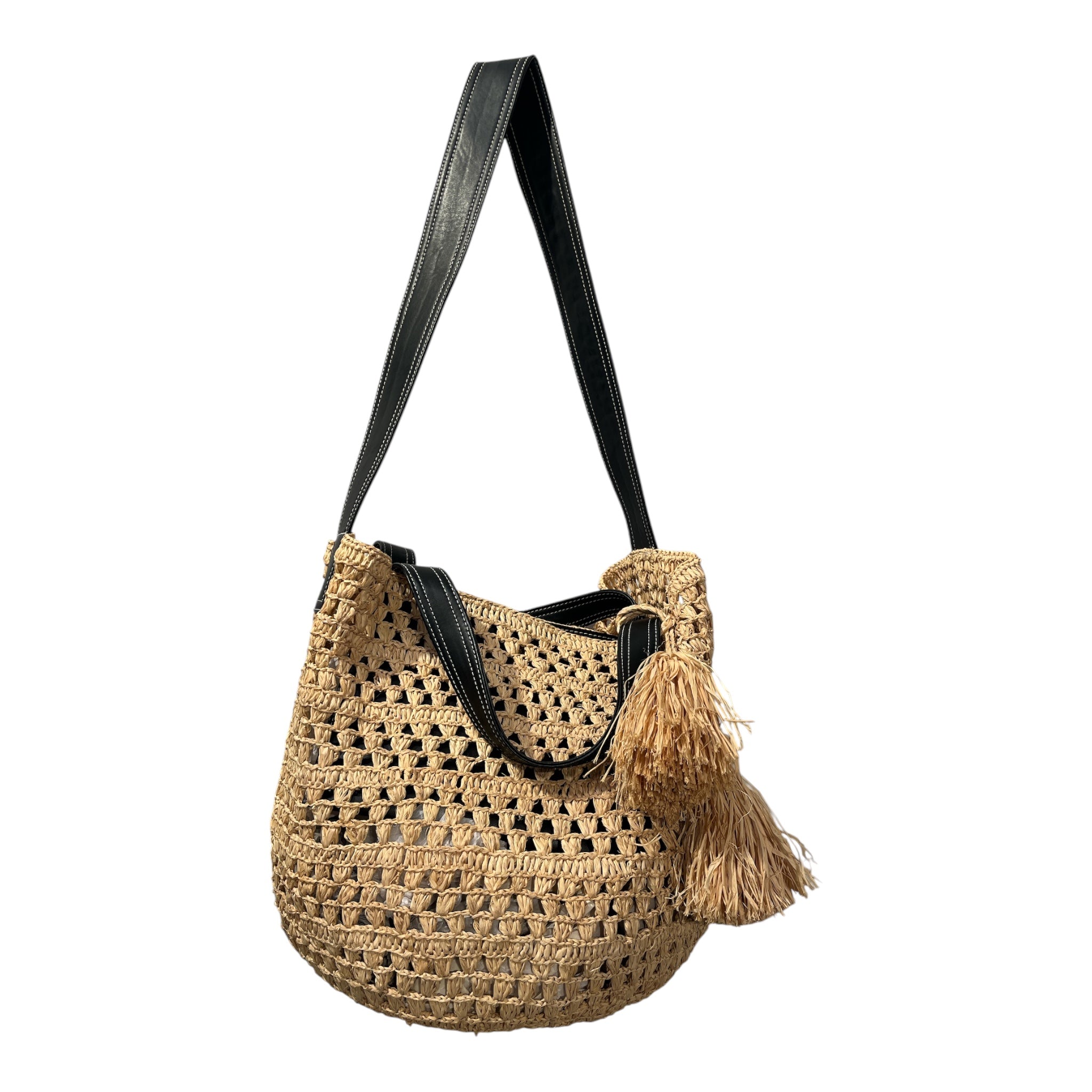 STELLAMcCARTNEY/Tote Bag/BEG/RAFFIA CROCHET LOGO BAG view 1