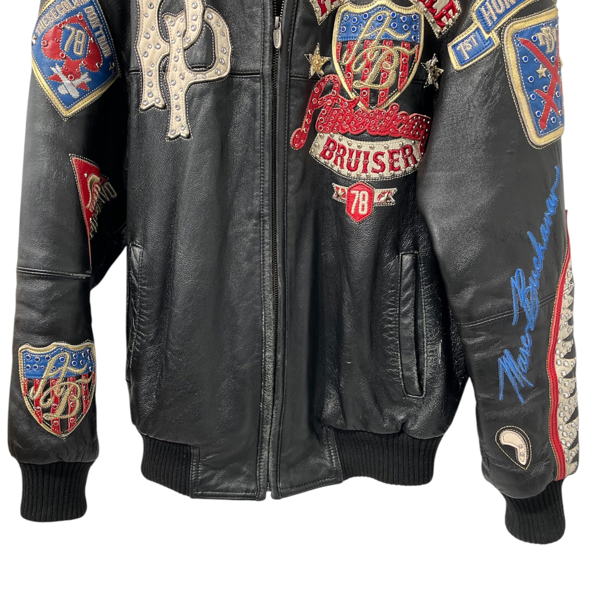Pelle Pelle/Leather Jkt/S/Leather/BLK/All Over Print/bruiser 78 gold eagle view 6