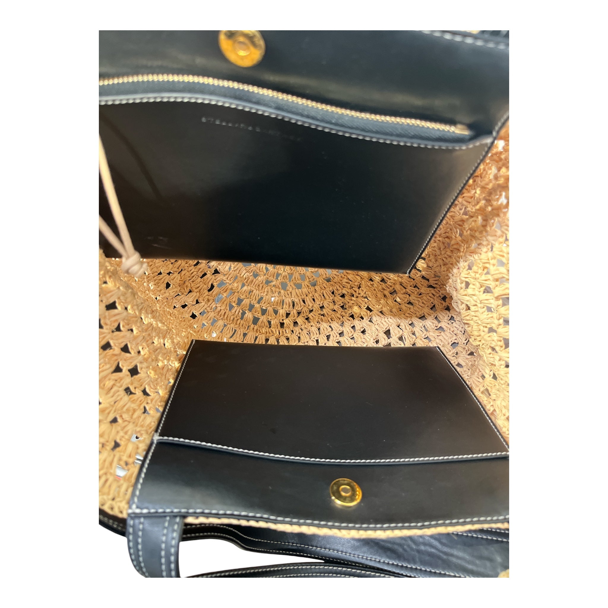 STELLAMcCARTNEY/Tote Bag/BEG/RAFFIA CROCHET LOGO BAG view 3