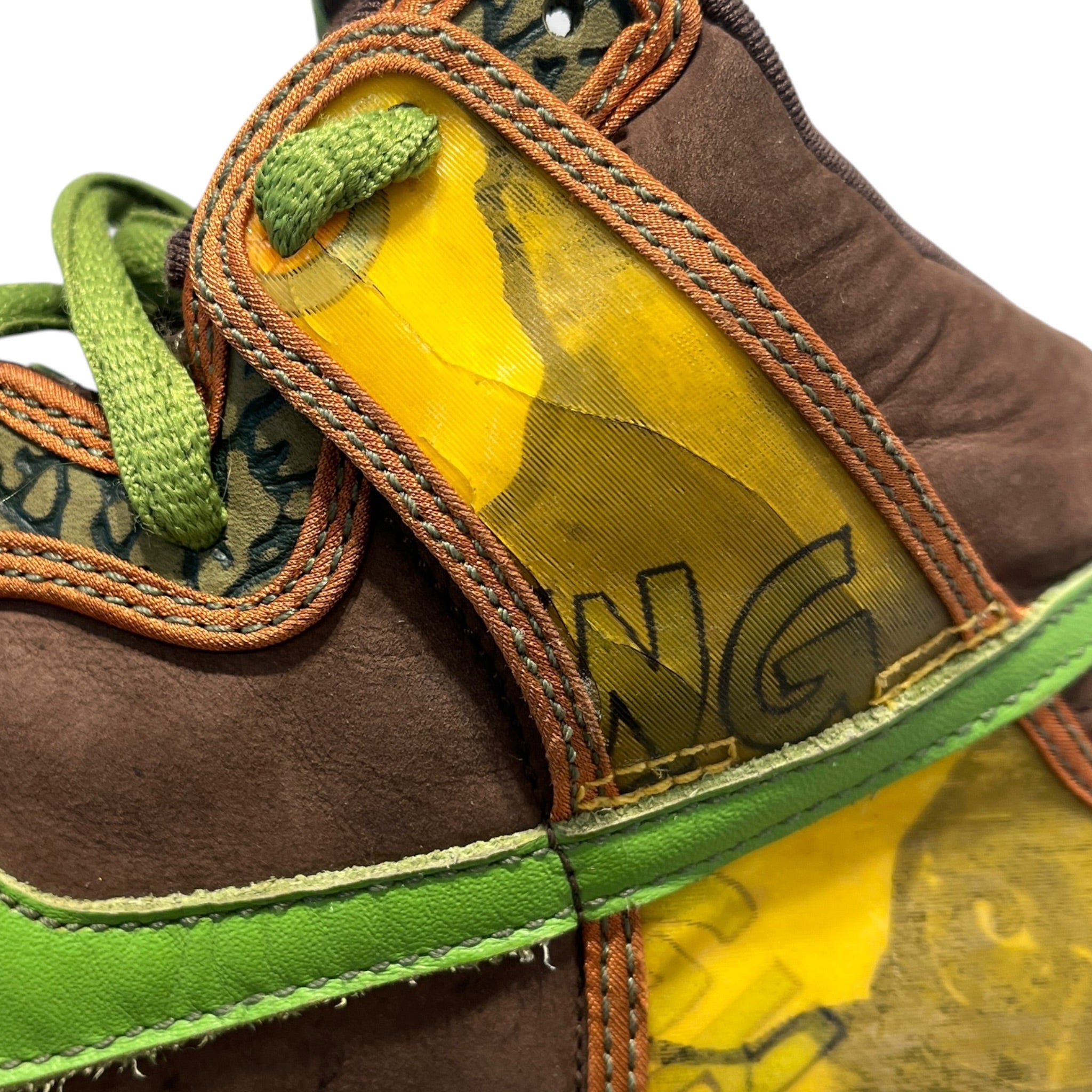 NIKE/Vintage/Hi-Sneakers/US 8.5/Graphic/GRN/SB DE LA SOUL BROWN AND GREEN view 6