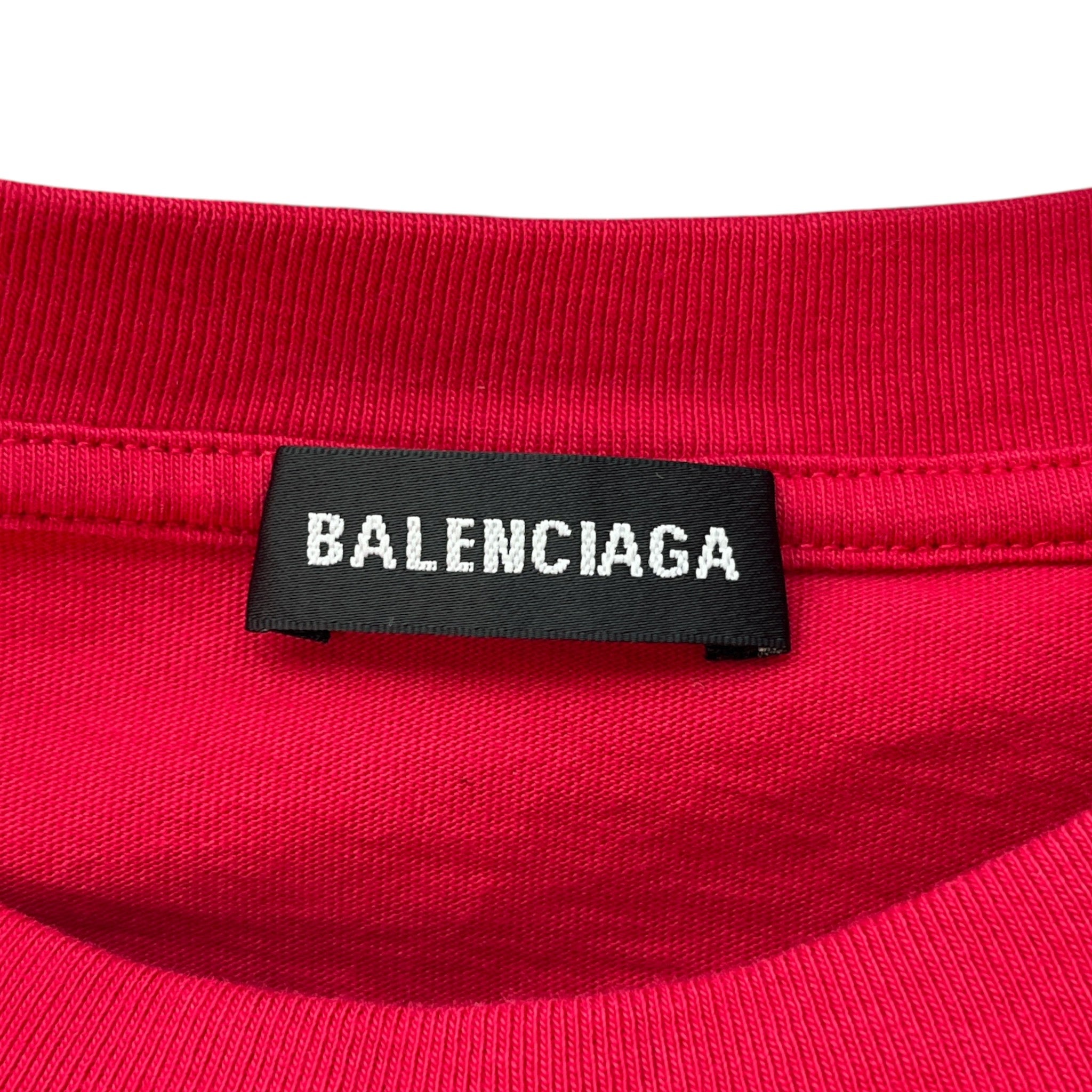 BALENCIAGA/LS T-Shirt/10/Cotton/RED/Balenciaga Paris Spell Out LS view 3