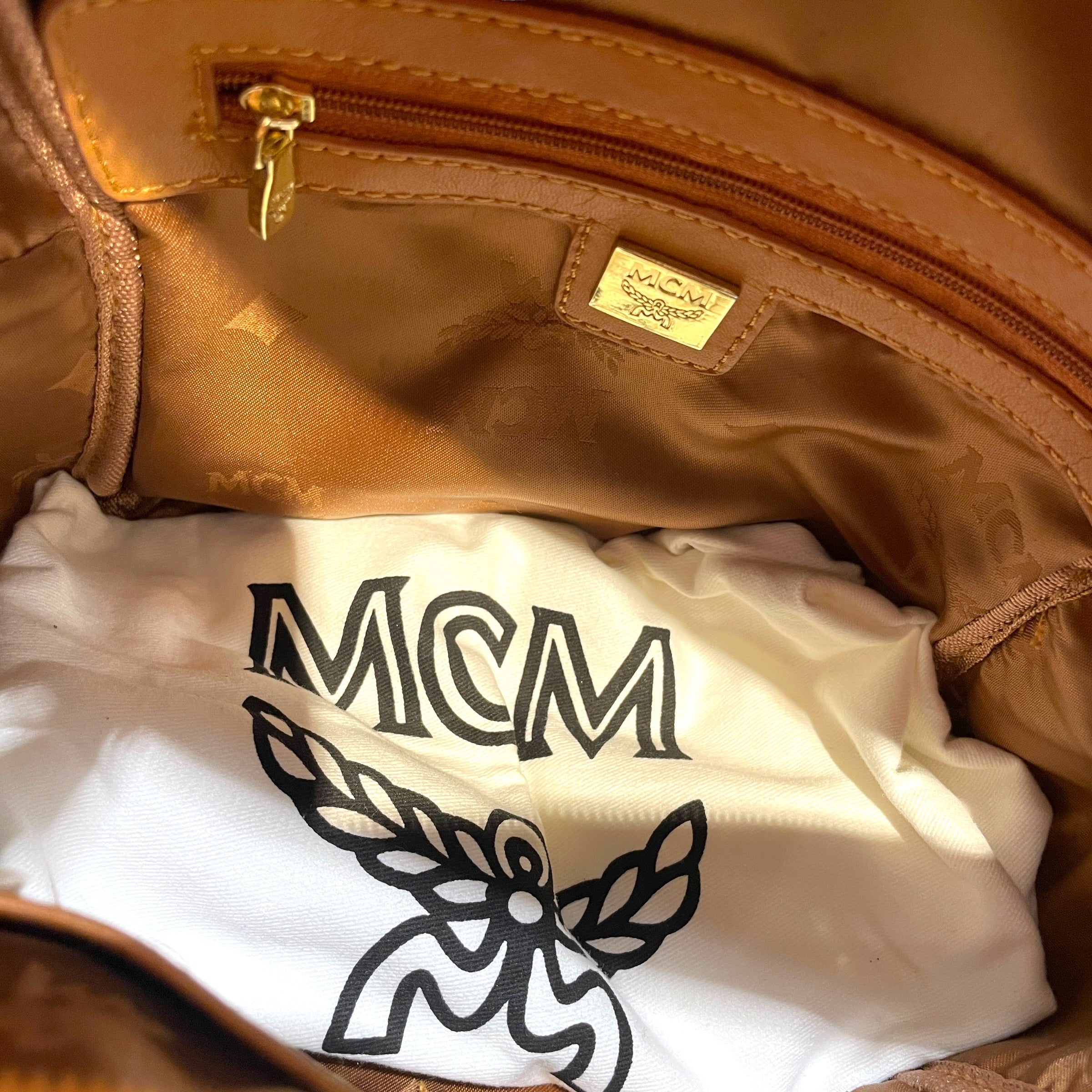 MCM/Backpack/Monogram/Leather/BRW/Studded Monogram Backpack view 7