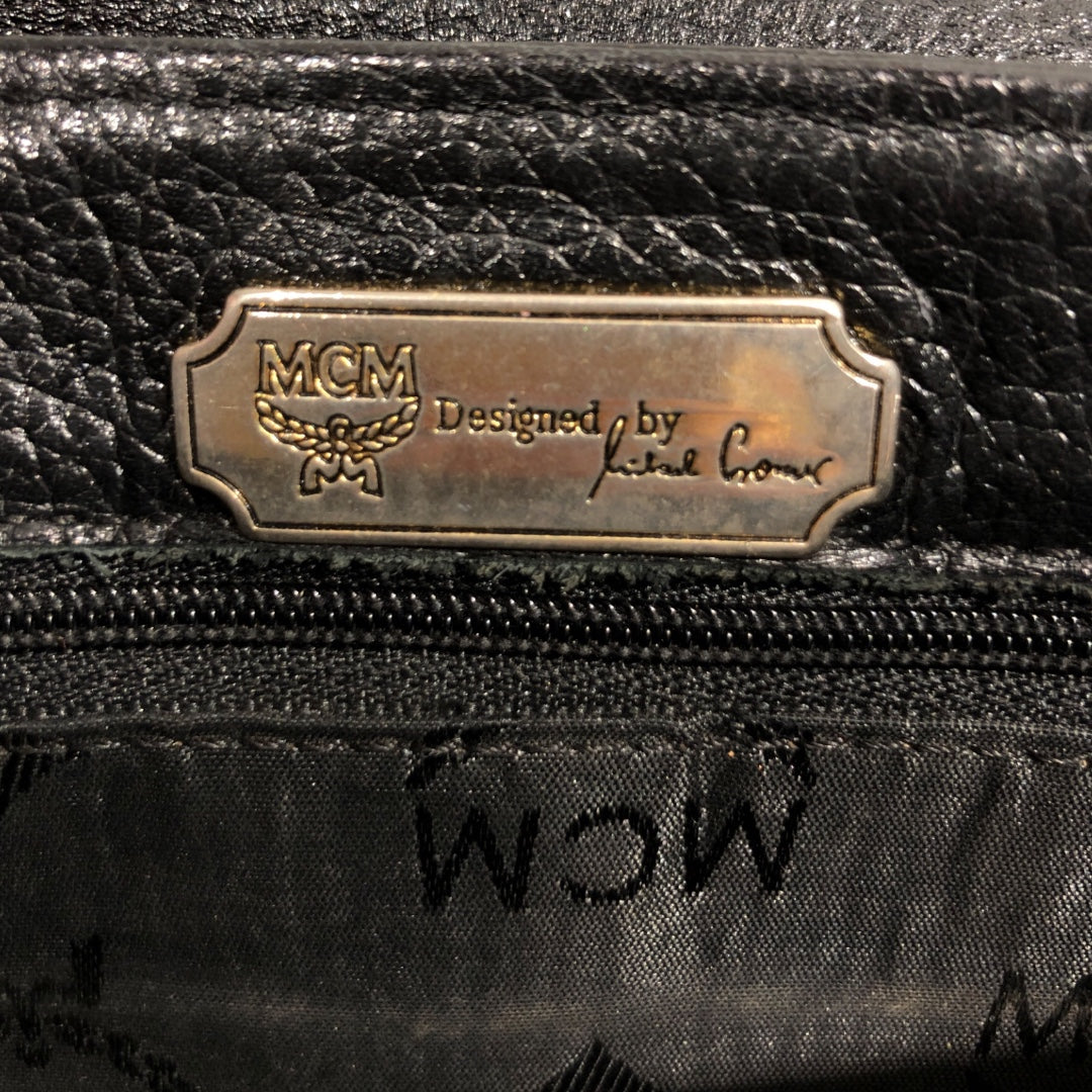 MCM/Cross Body Bag/Leather/BLK/Crossbody view 7