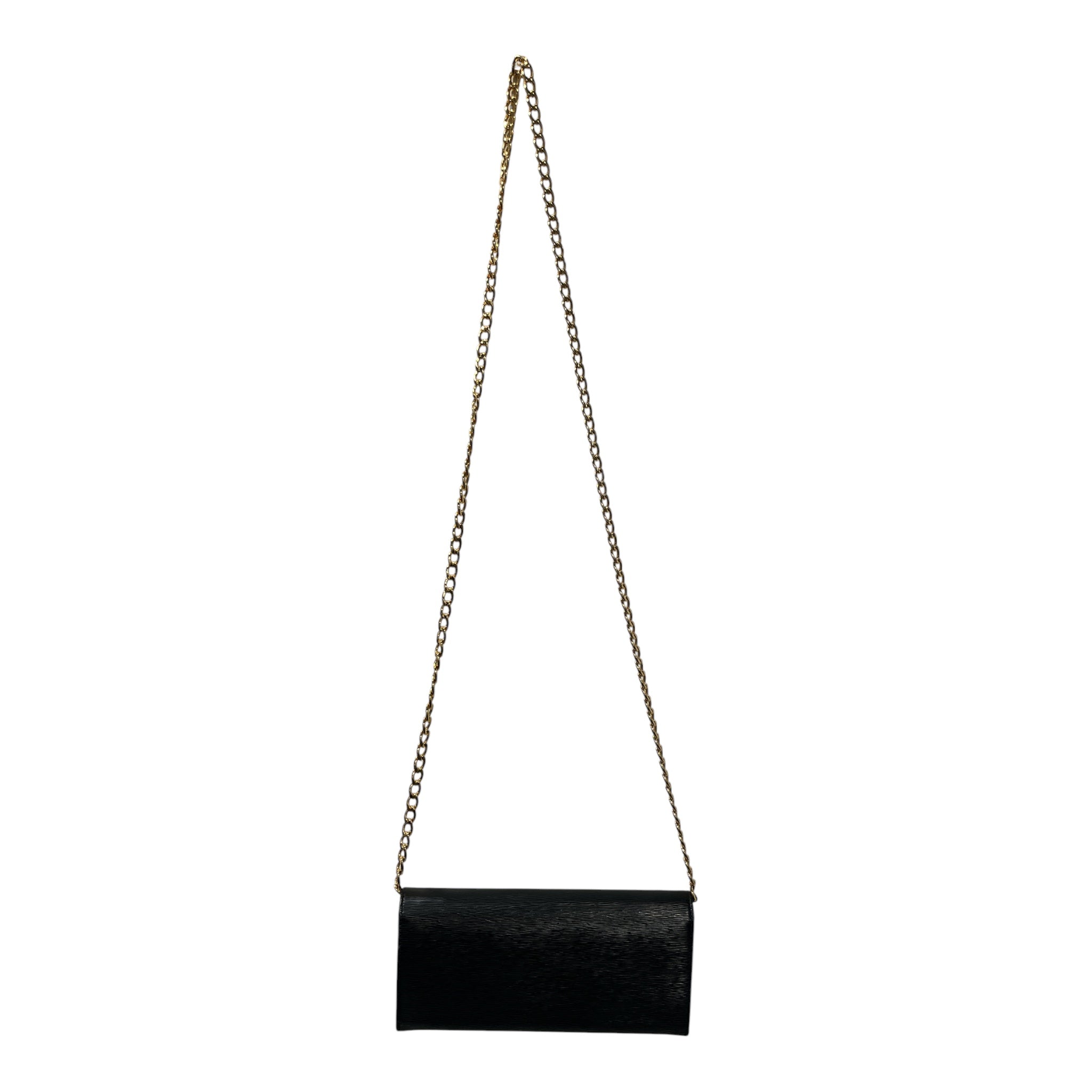 PRADA/Cross Body Bag/Leather/BLK/GOLD CHAIN STRAP view 2