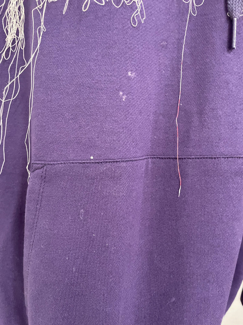 doublet/Hoodie/L/All Over Print/Cotton/PPL/BAD GUYS WORD FRINGE