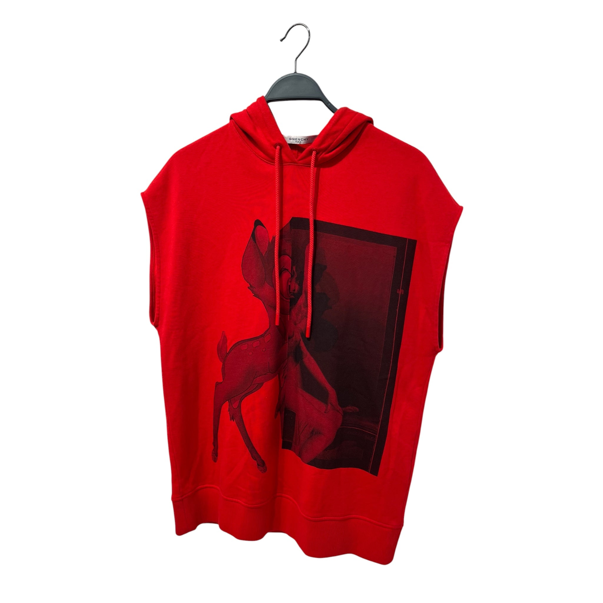 GIVENCHY/Vest/XS/Graphic/Cotton/RED/BAMBI SPLIT HOODIE view 1
