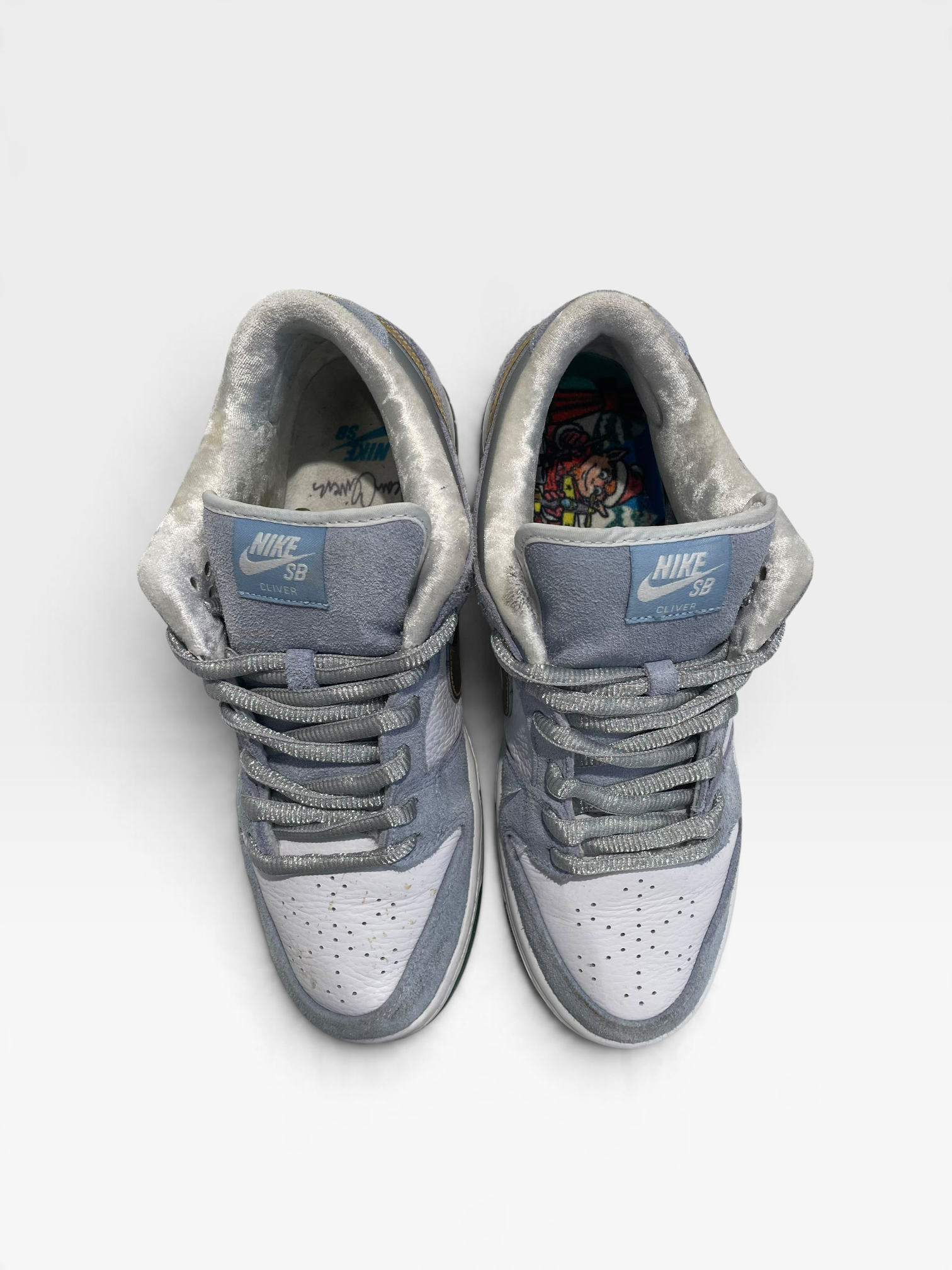 NIKE/SB DUNK LOW PRO QS/Low-Sneakers/US 10.5/Leather/SLV/DC9936-100 view 3