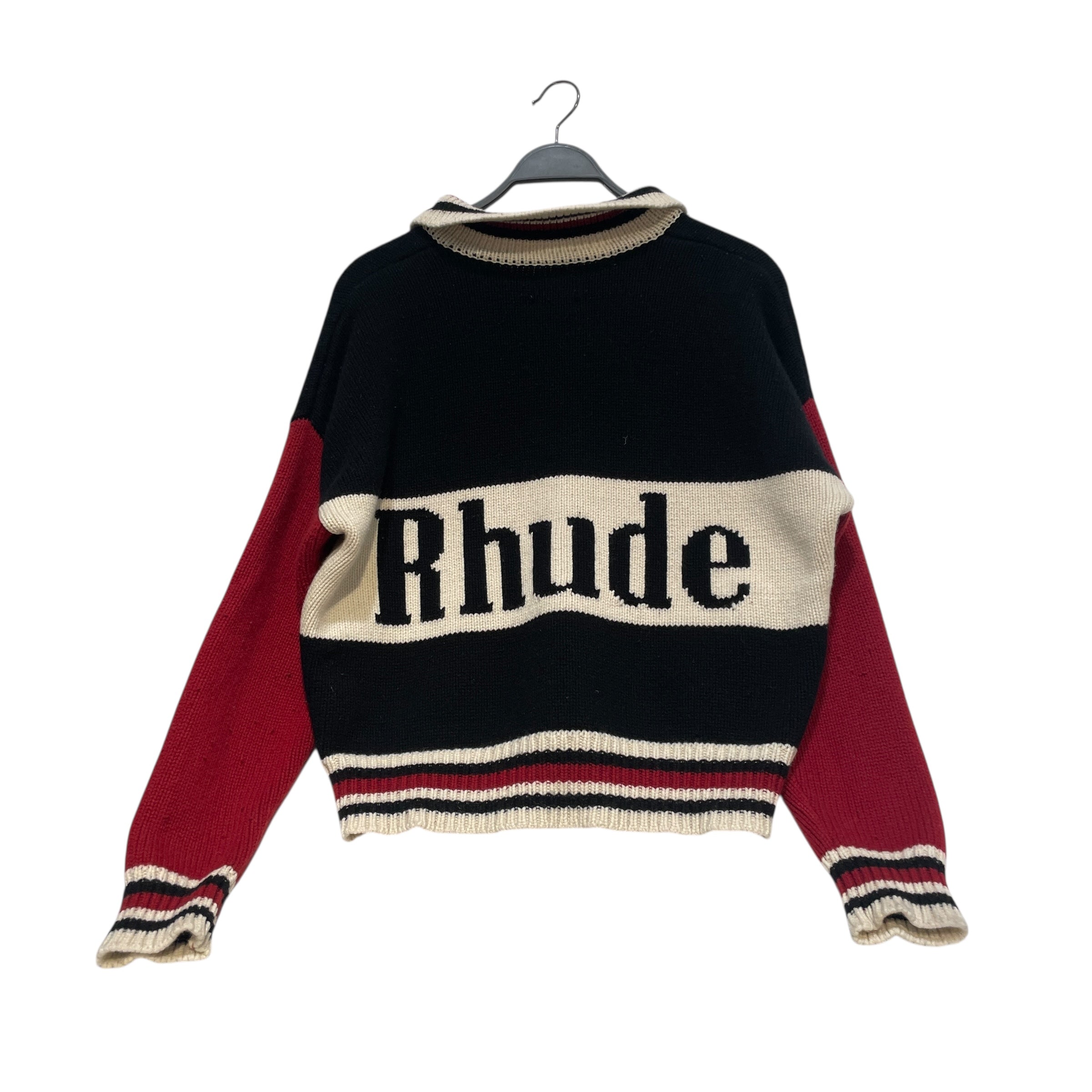 RHUDE/Tops/M/Graphic/Wool/RED/Rhude Knit Logo Rugby Polo view 2
