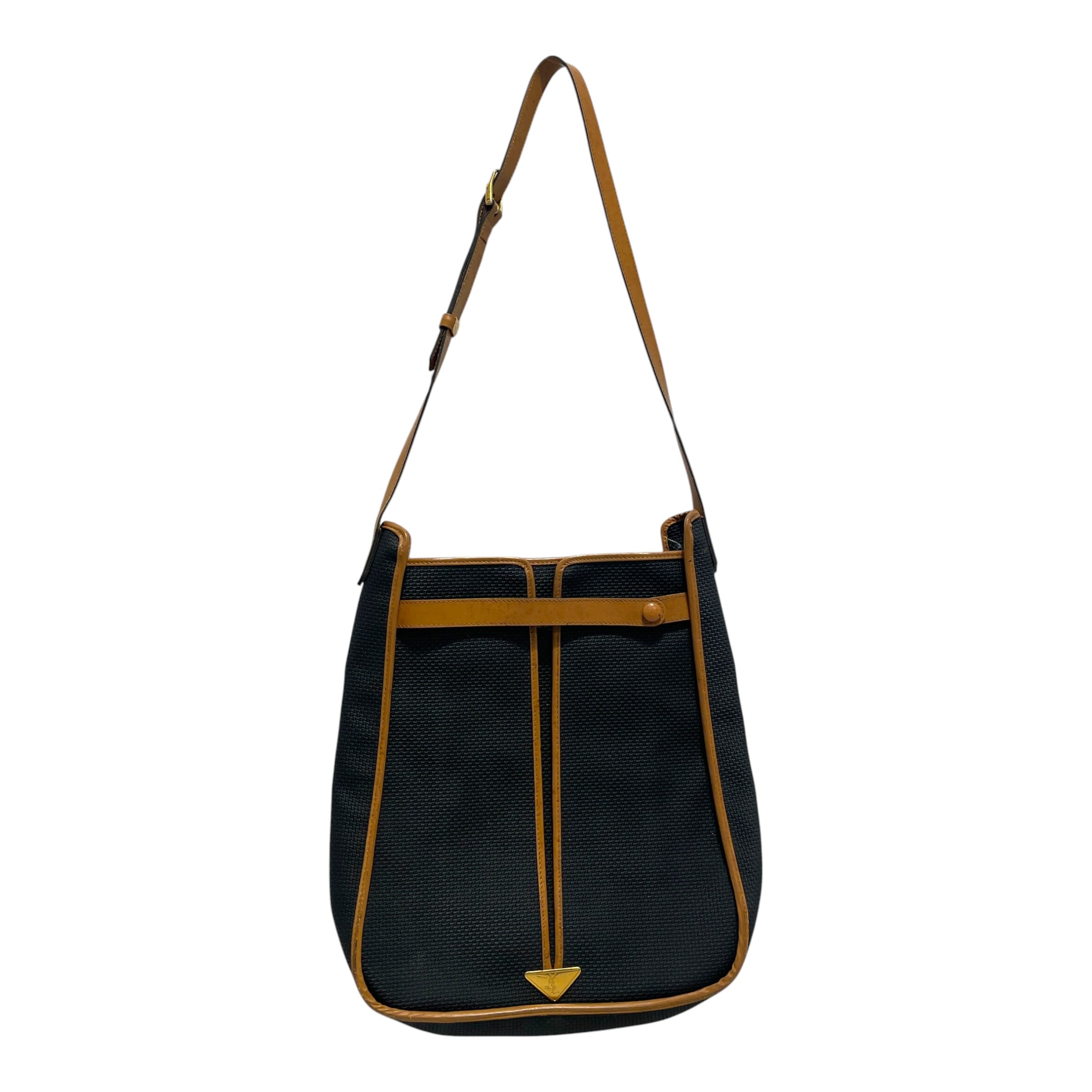 YVES SAINT LAURENT/Bag/Leather/BLK/Leather Trimmed Hand Bag view 1