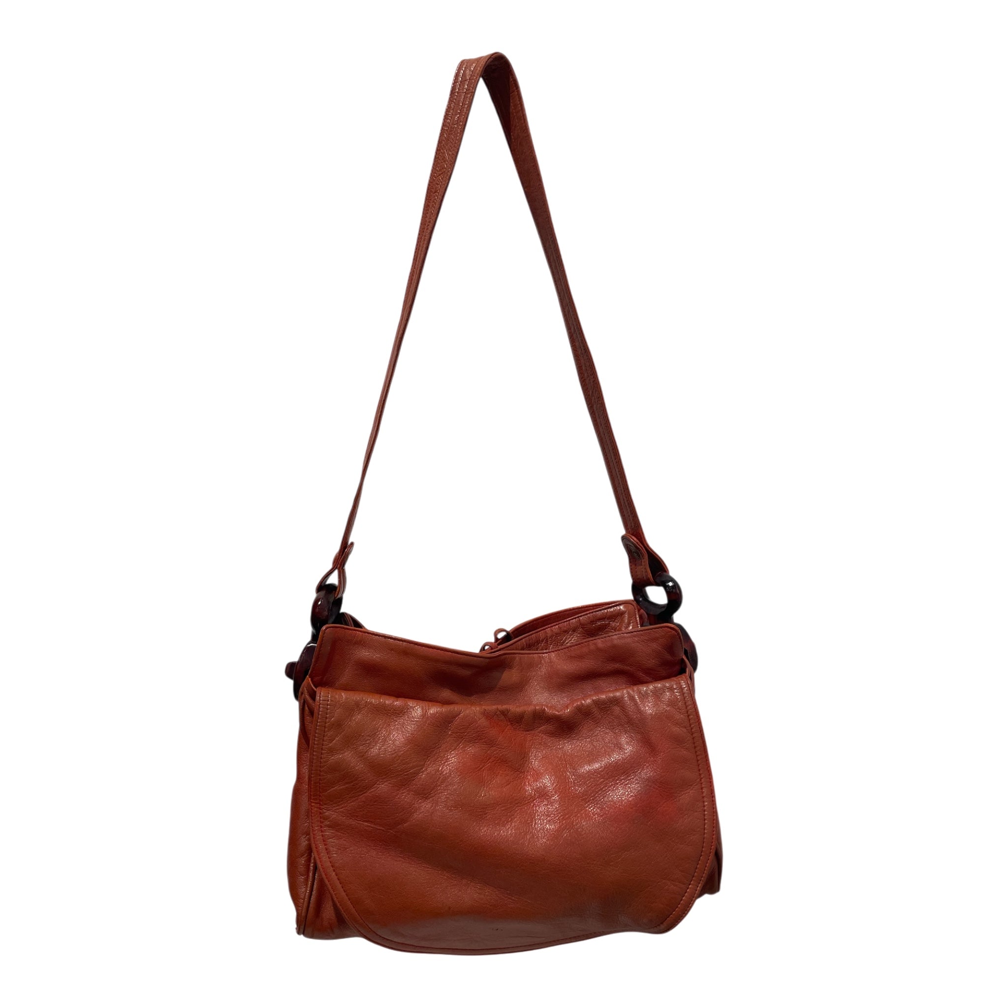 BOTTEGA VENETA/Hand Bag/Leather/ORN/WOODEN STRAP HOLDERS view 1