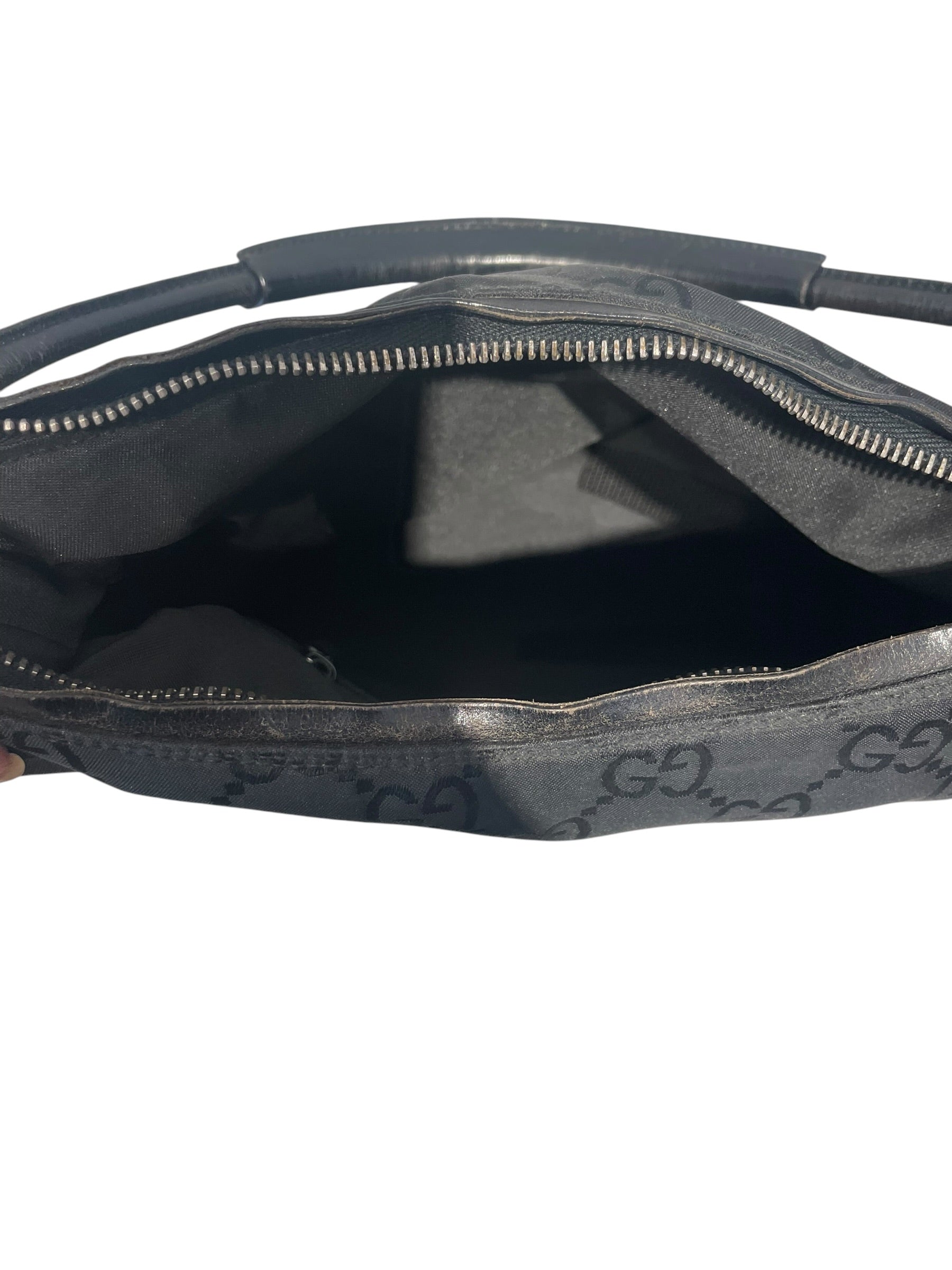 GUCCI/Hand Bag/Monogram/Nylon/BLK/Vntage GG Monogram view 4