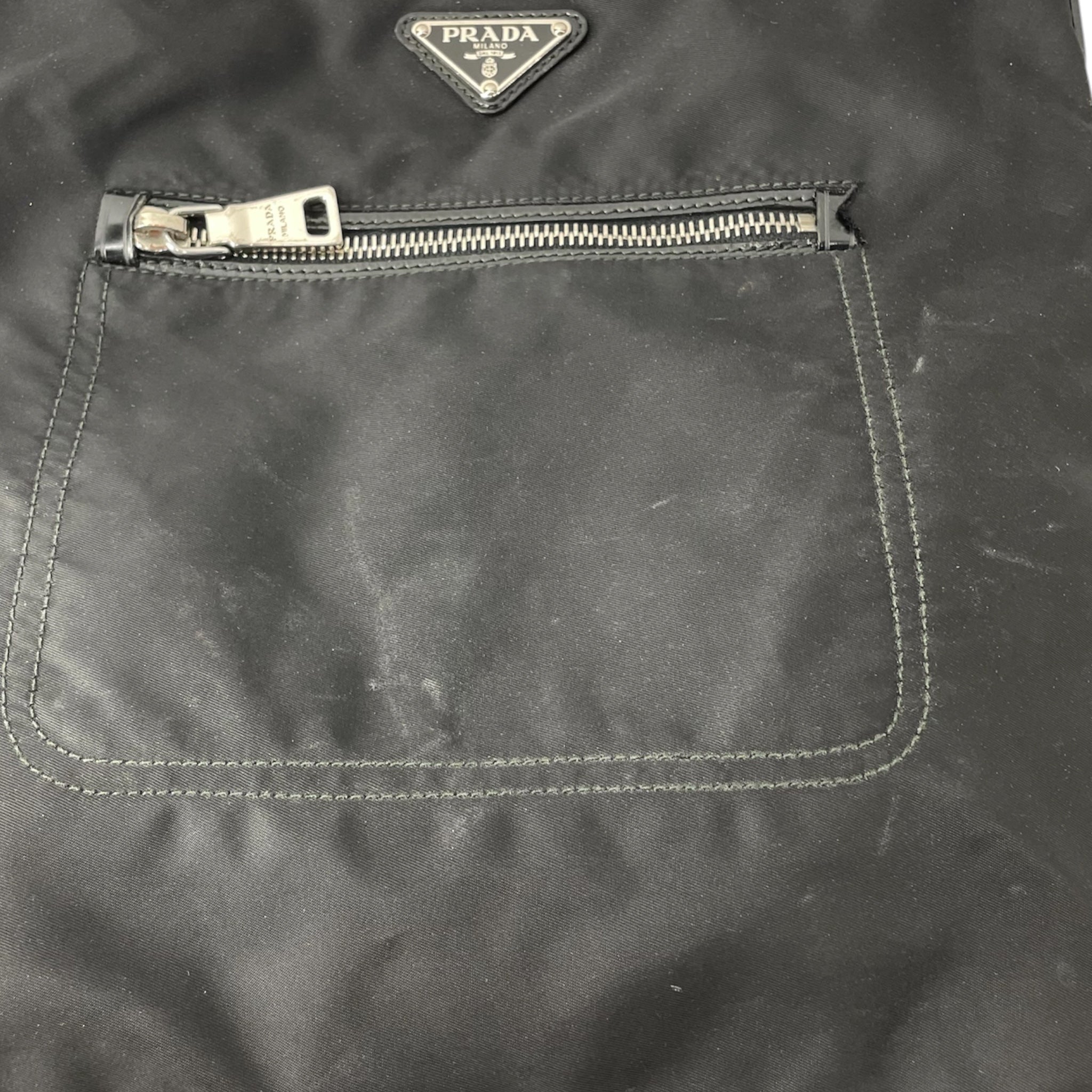 PRADA/Cross Body Bag/Nylon/BLK/PRADA POUCH W FRONT ZIPPER view 4