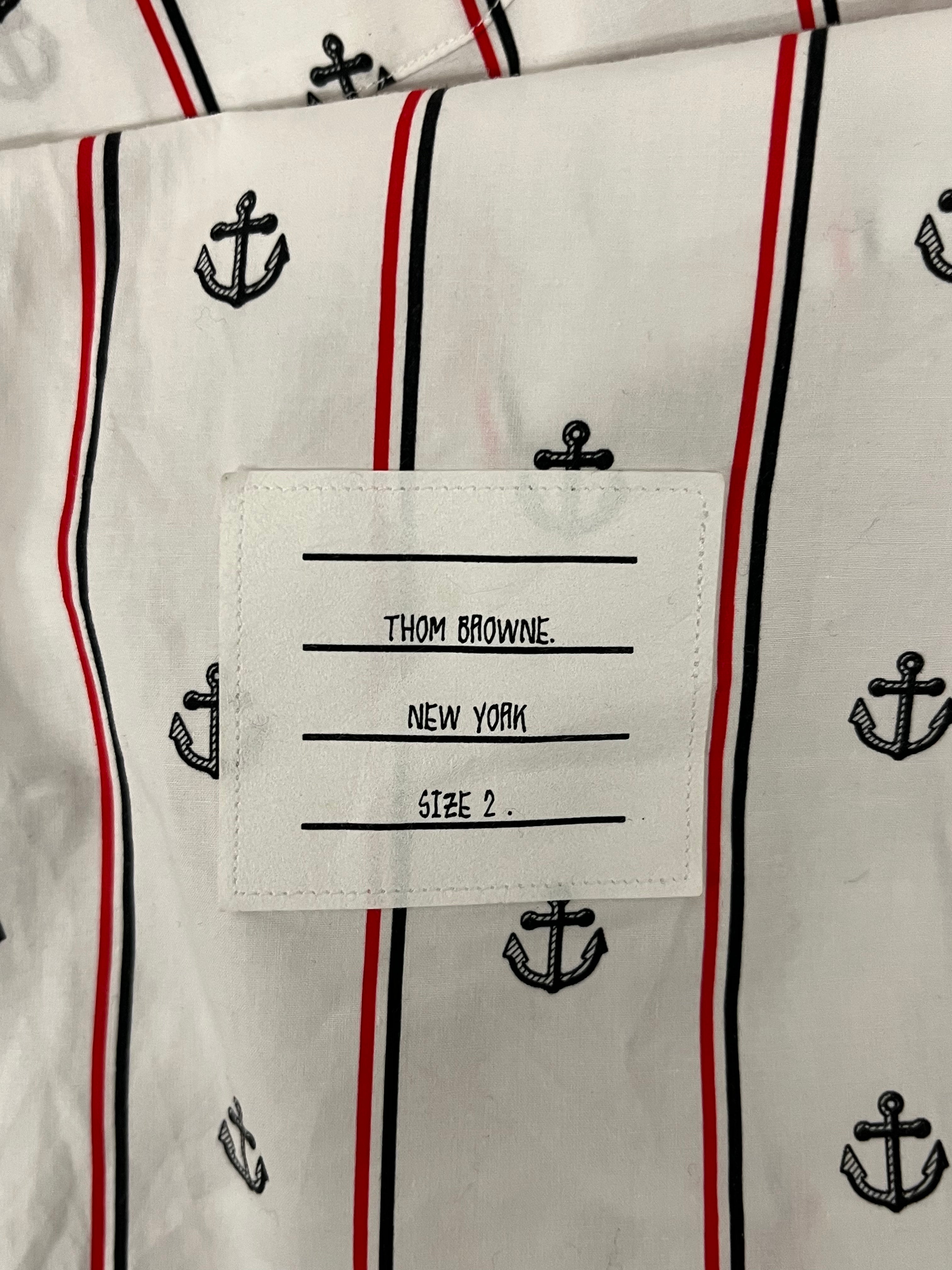 THOM BROWNE. NEW YORK/Polo Shirt/2/Cotton/WHT/Open Coller/Stripe/STRIPED SAILOR POLO view 4