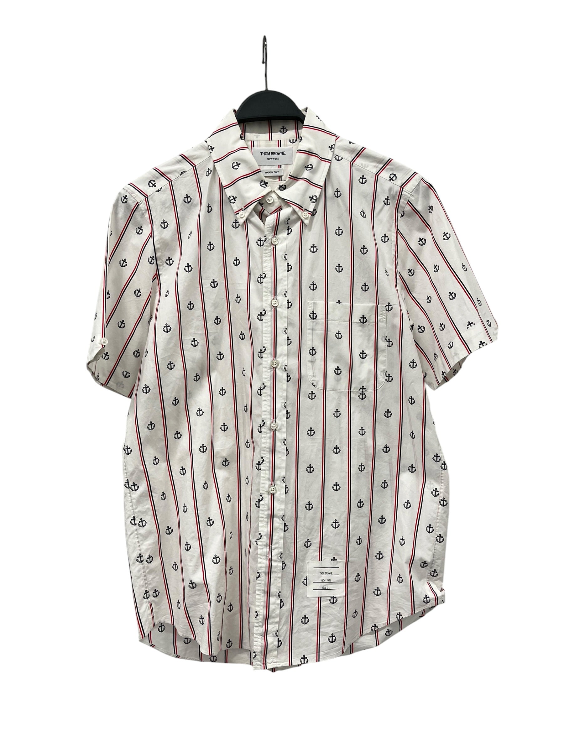 THOM BROWNE. NEW YORK/Polo Shirt/2/Cotton/WHT/Open Coller/Stripe/STRIPED SAILOR POLO view 1