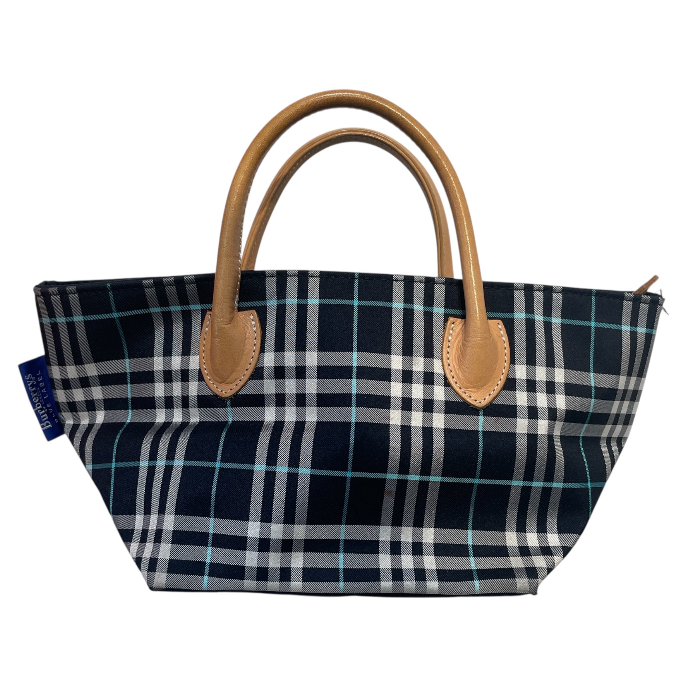 BURBERRY BLUE LABEL/Hand Bag/Plaid/Cotton/NVY/Nova Check Mini Tote Canvas view 1