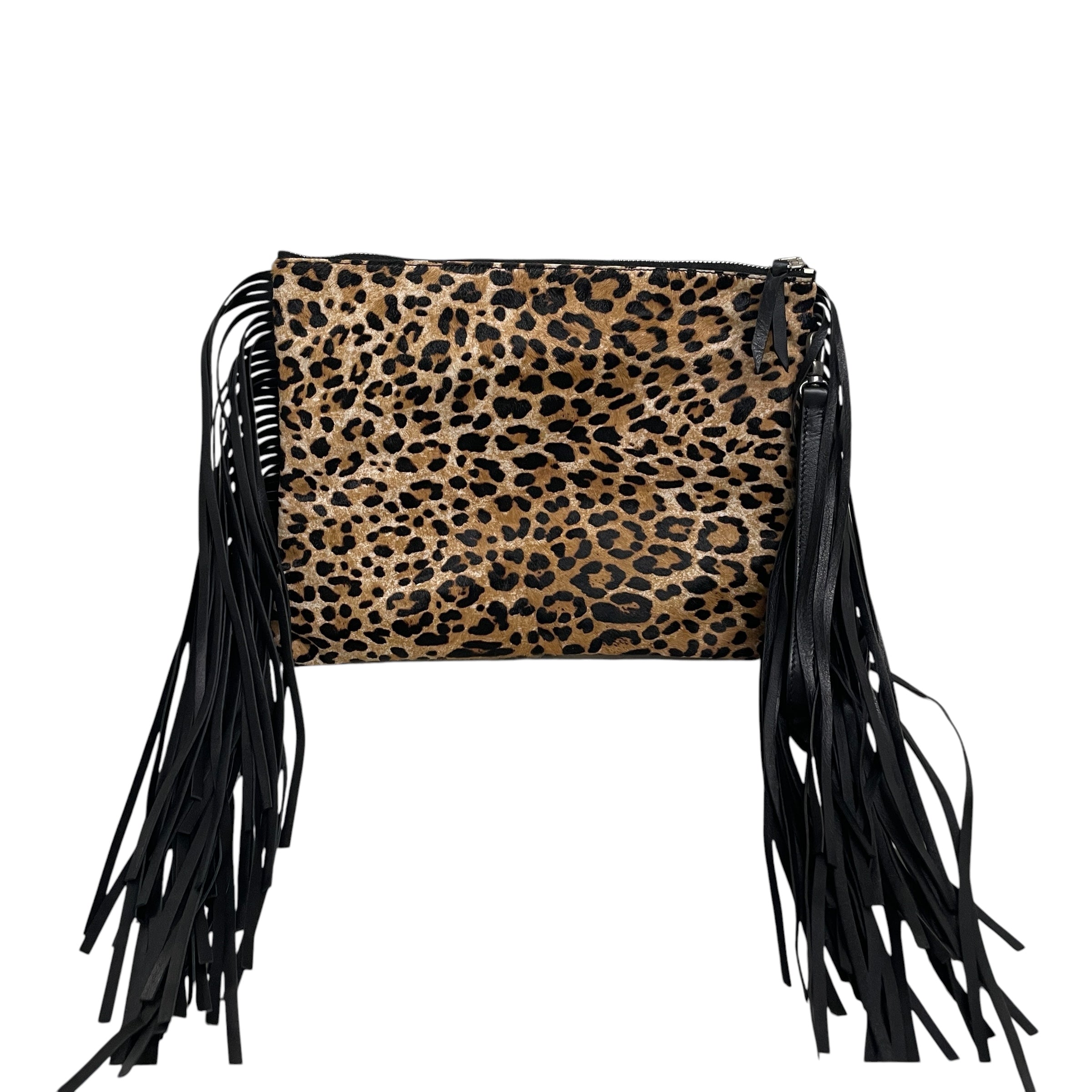 GOLDEN GOOSE/Clutch Bag/Leopard/Fur/BEG/LEOPARD/ BLK TASSELS view 2