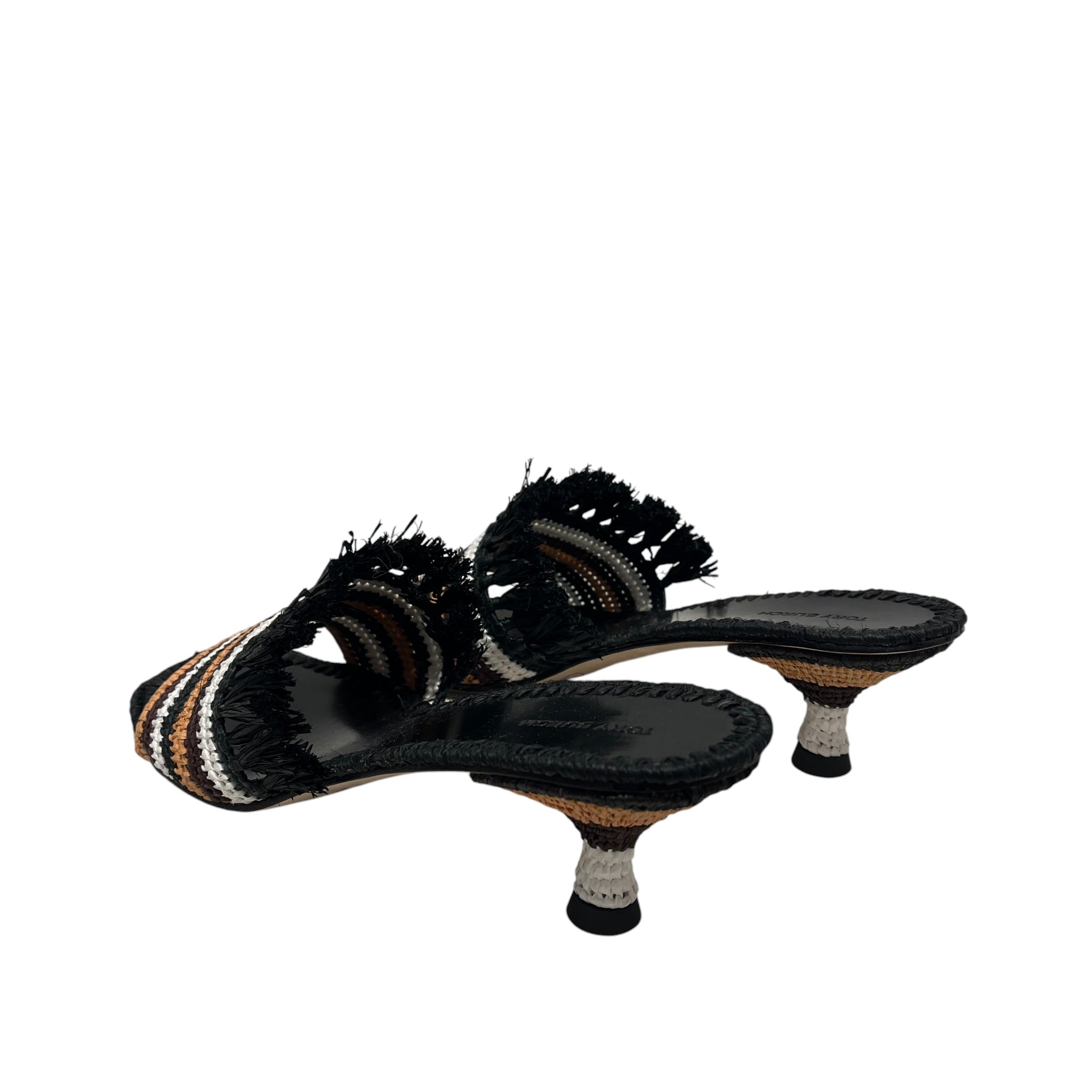 TORY BURCH/Heels/US 8/BLK/ELEANOR RAFFIA KITTEN HEEL MLT view 2