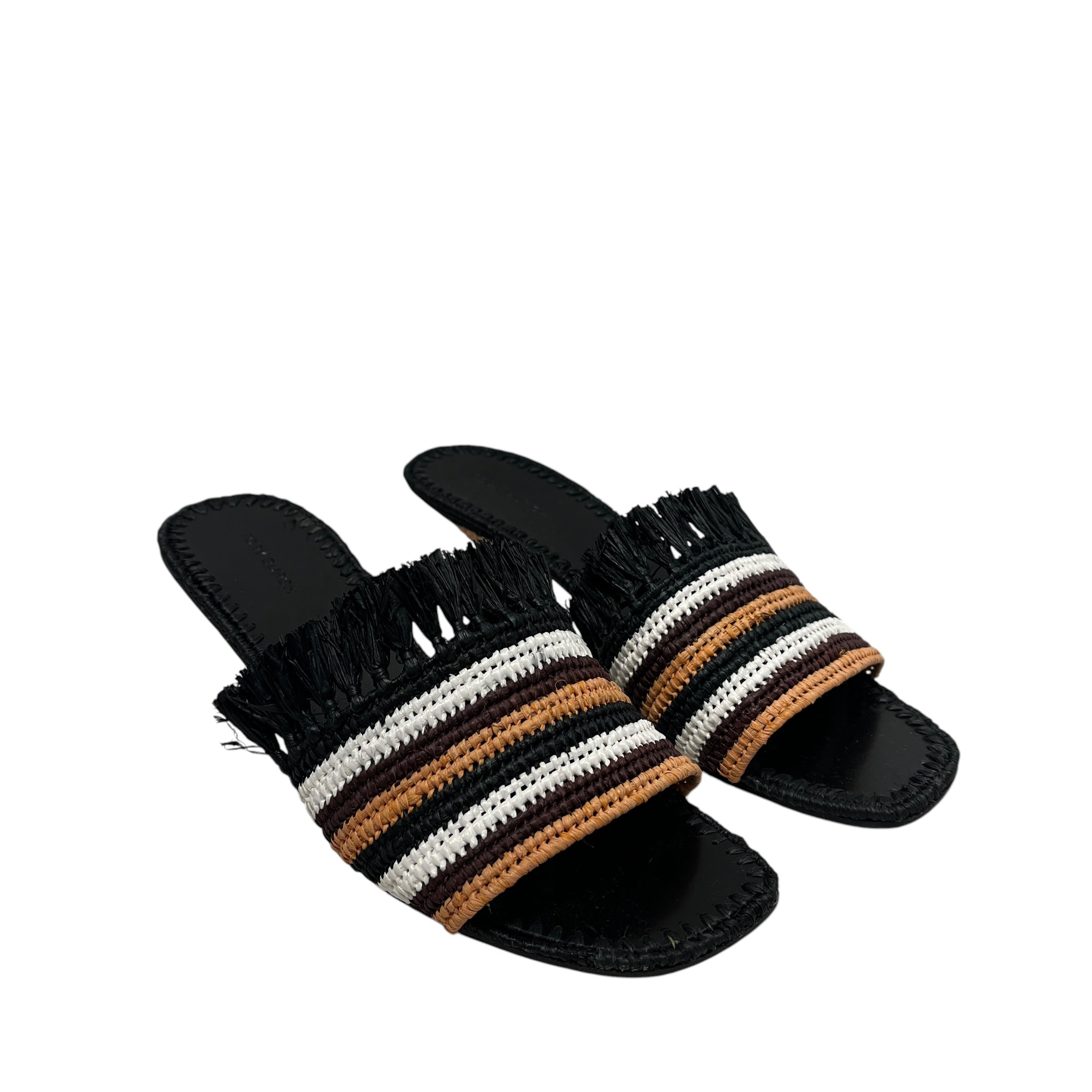 TORY BURCH/Heels/US 8/BLK/ELEANOR RAFFIA KITTEN HEEL MLT view 1