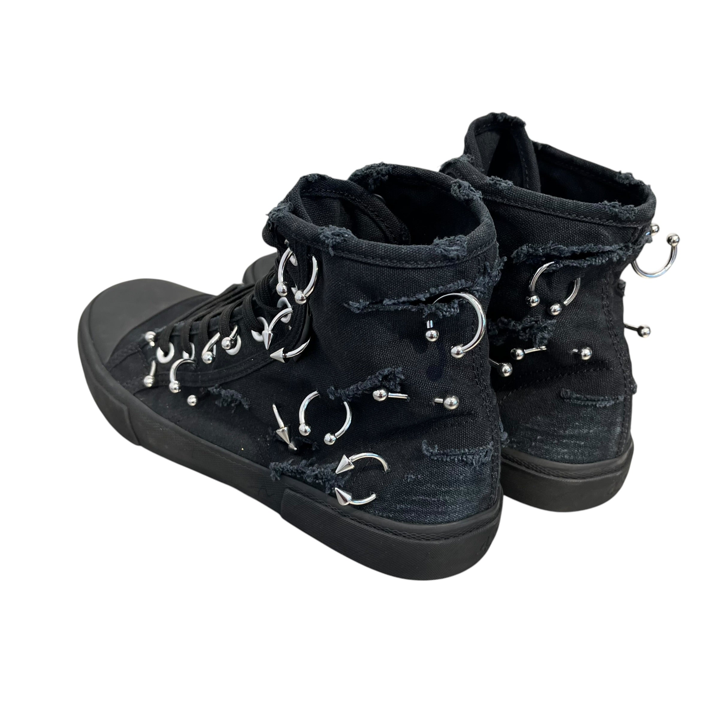 BALENCIAGA/Hi-Sneakers/EU 43/Cotton/BLK/pierced high top view 2