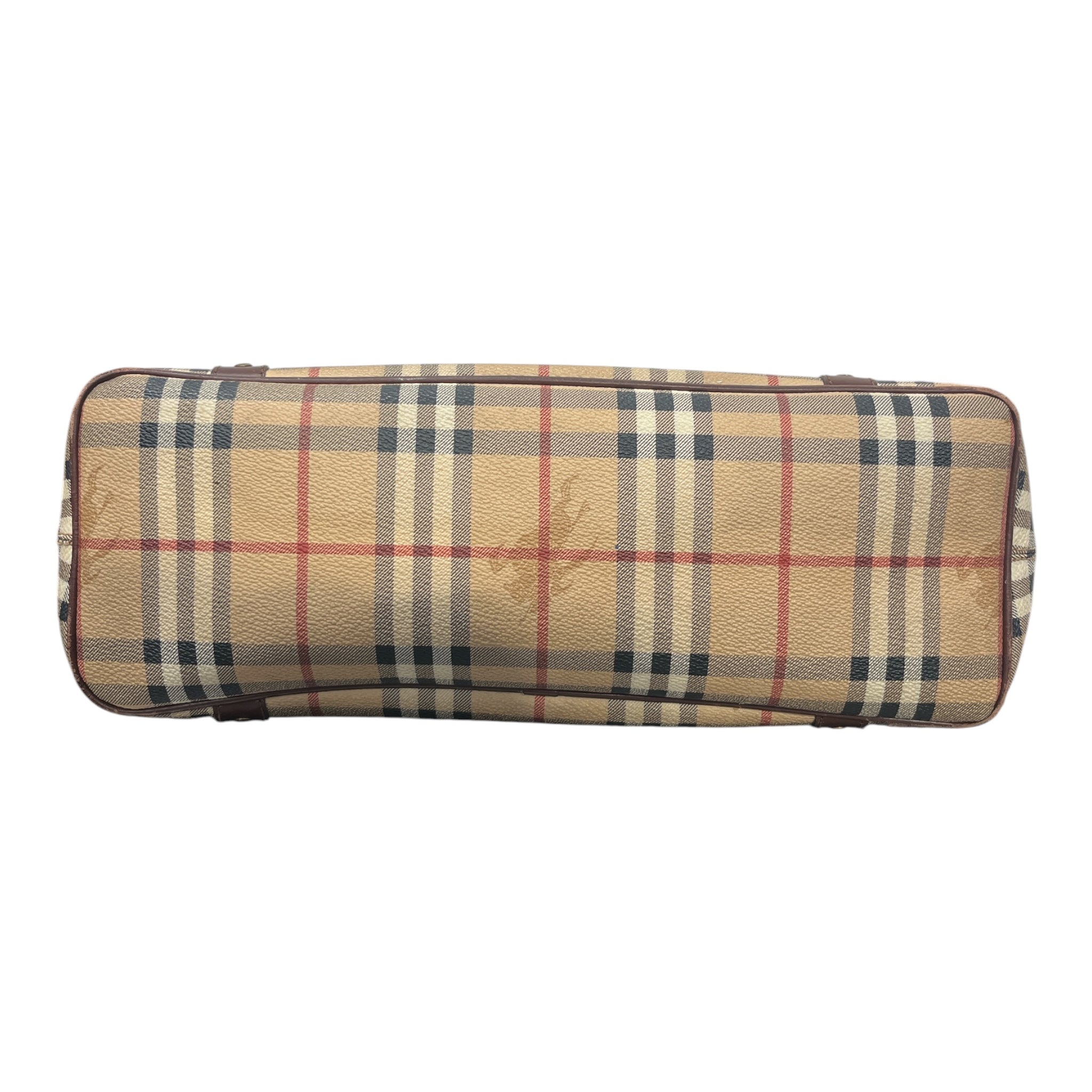 BURBERRY LONDON/Tote Bag/Plaid/Leather/BEG/STUD TRIM PLAID TOTE view 3