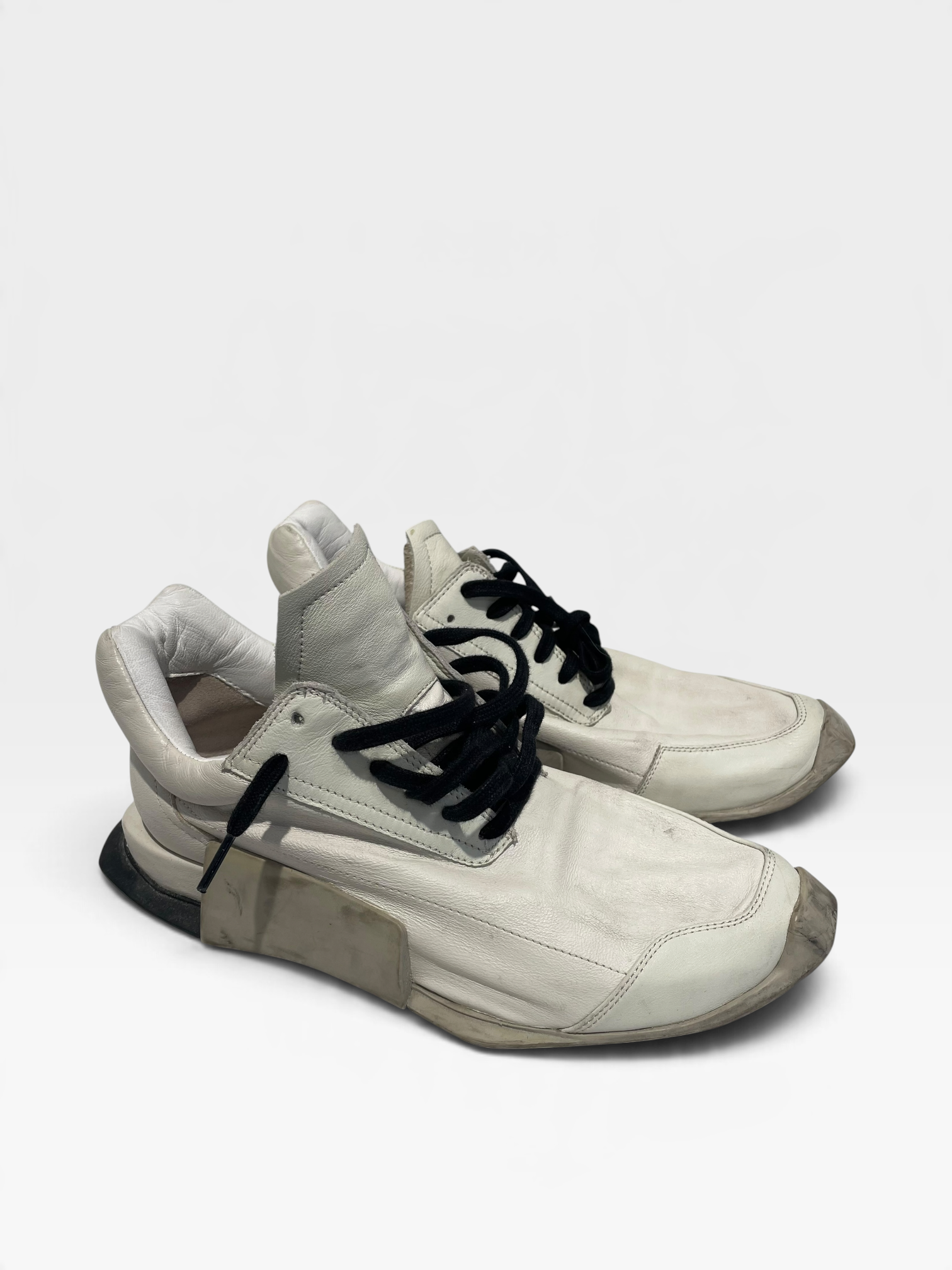Rick Owens/adidas/Low-Sneakers/US 7.5/Leather/WHT/Level Runner view 1
