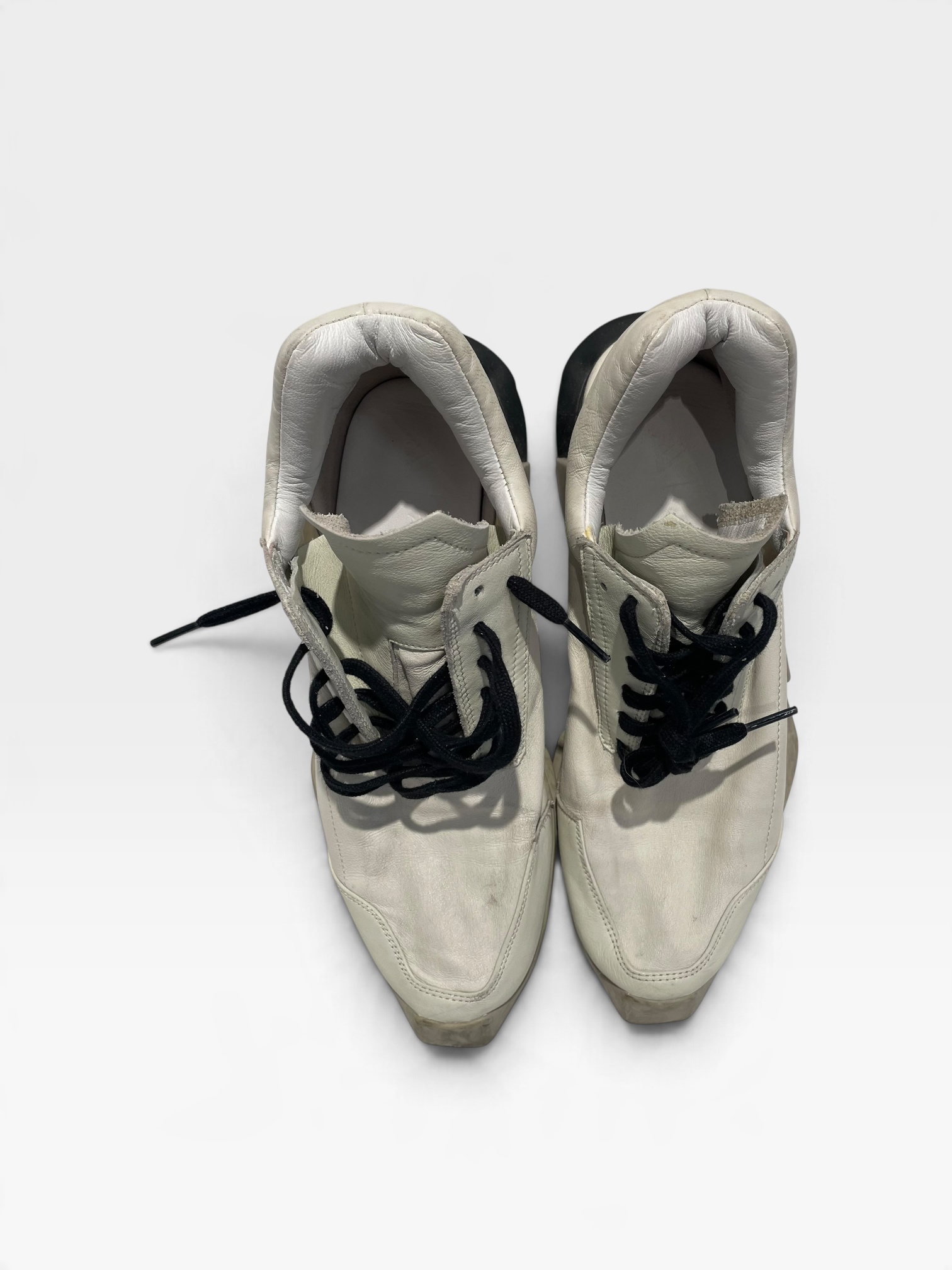 Rick Owens/adidas/Low-Sneakers/US 7.5/Leather/WHT/Level Runner view 3