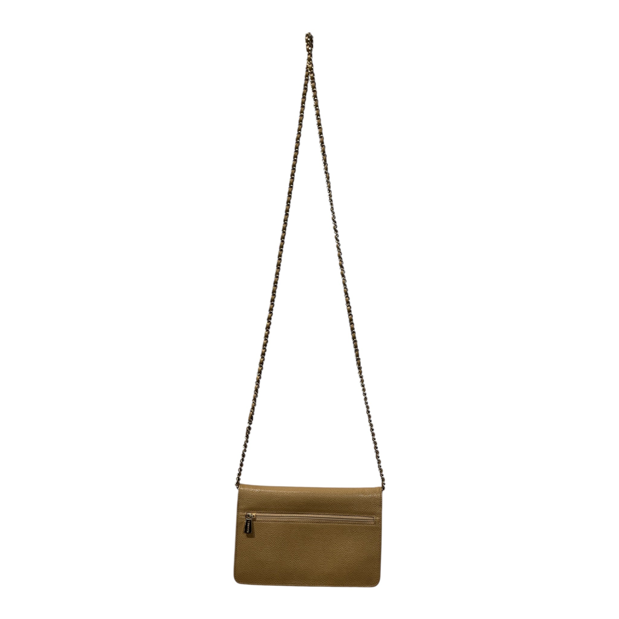CHANEL/Cross Body Bag/Leather/BEG/CAVIAR TIMELESS WALLET ON CHAI view 2
