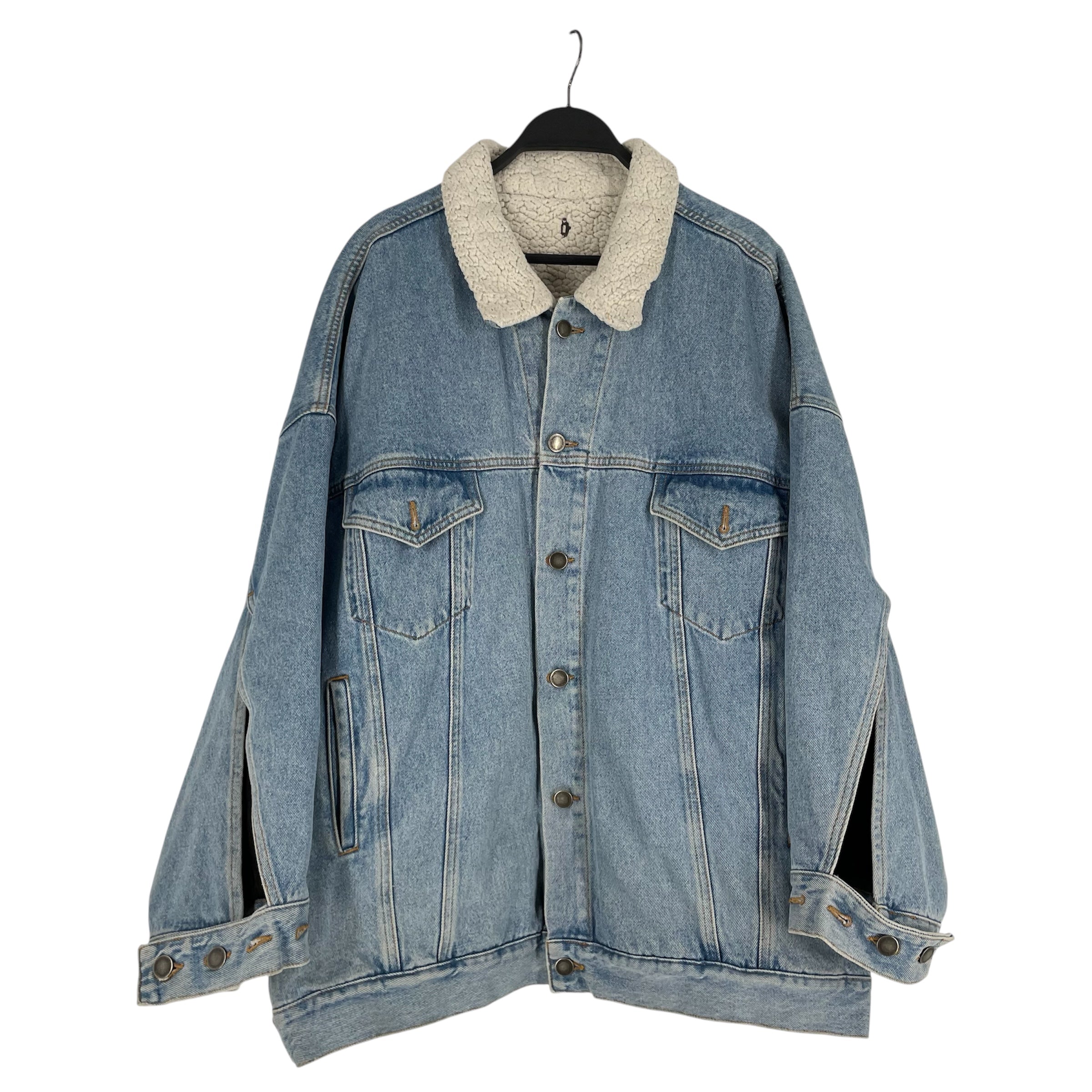 MARCELO BURLON COUNTY OF MILAN/Denim Jkt/XS/Cotton/BLU/shearling trim view 1