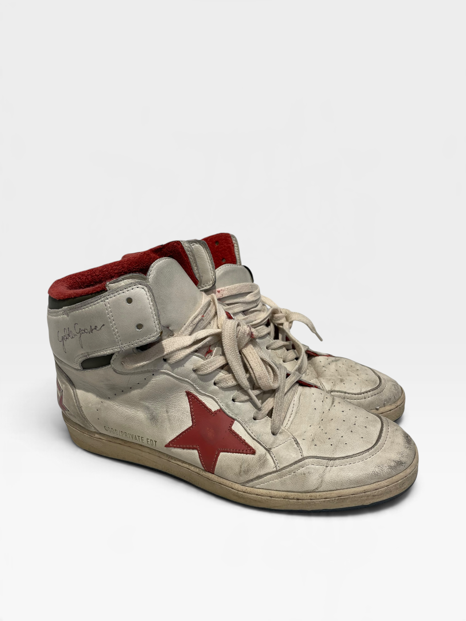 GOLDEN GOOSE/Hi-Sneakers/US 9/Border/Leather/WHT/Sky-star view 1