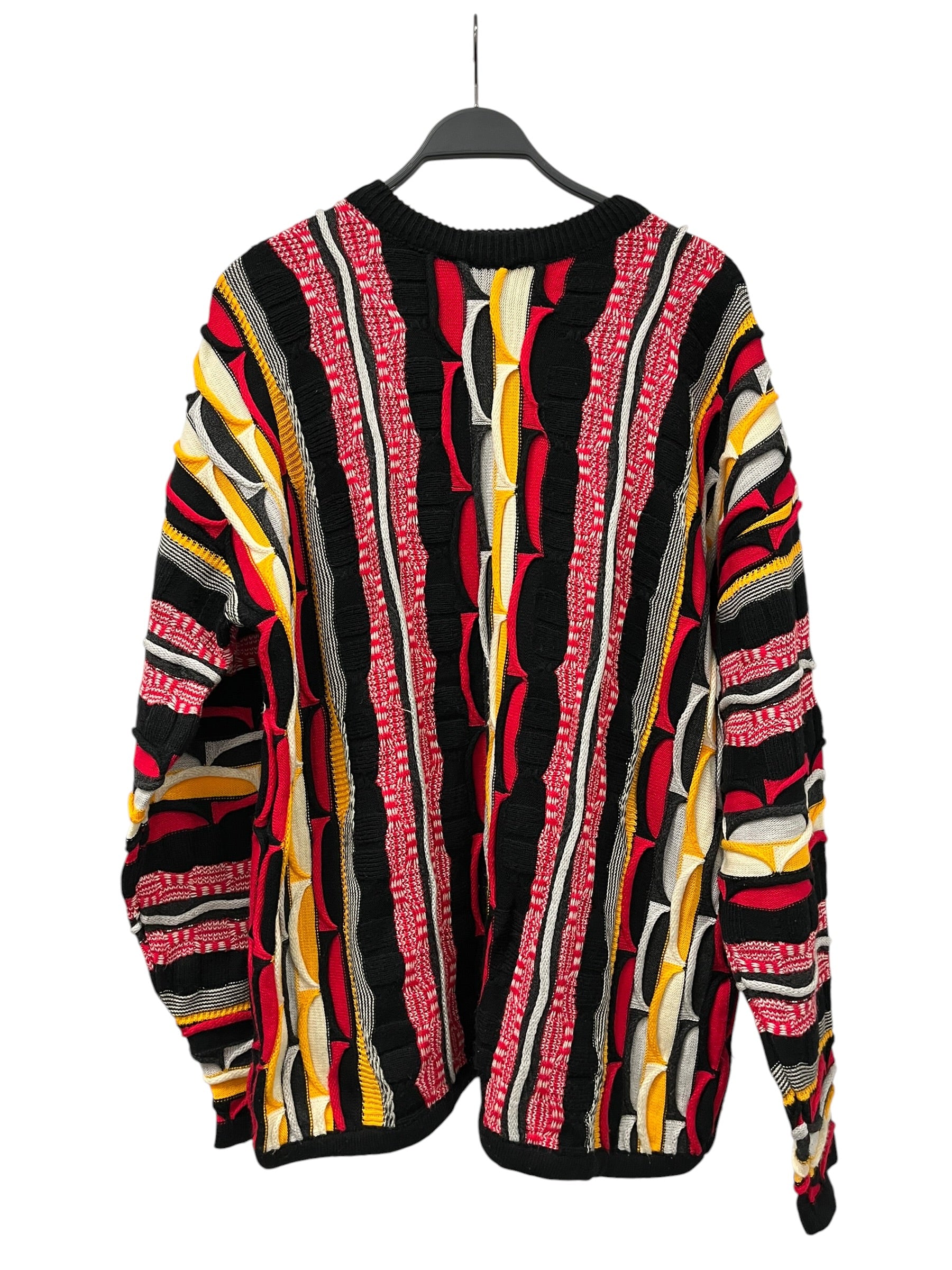 COOGI/Heavy Sweater/All Over Print/Polyester/BLK/Oversize/YELLOW RED  BLACK KNIT PATTERN view 1