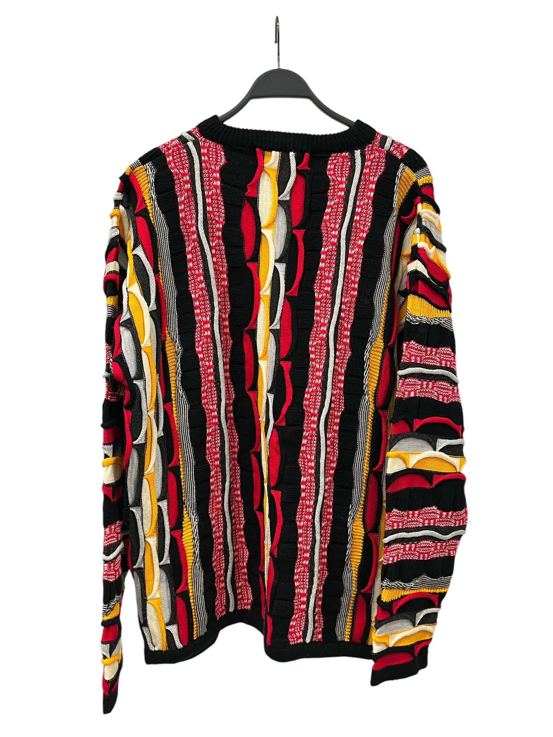 COOGI/Heavy Sweater/All Over Print/Polyester/BLK/Oversize/YELLOW RED  BLACK KNIT PATTERN view 2