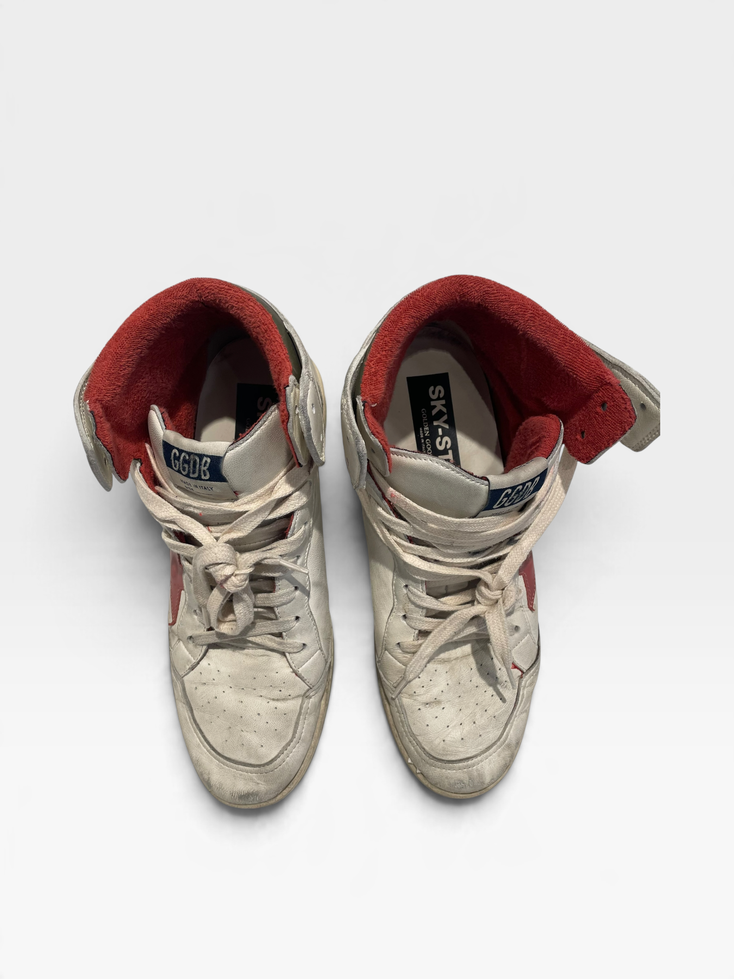 GOLDEN GOOSE/Hi-Sneakers/US 9/Border/Leather/WHT/Sky-star view 3