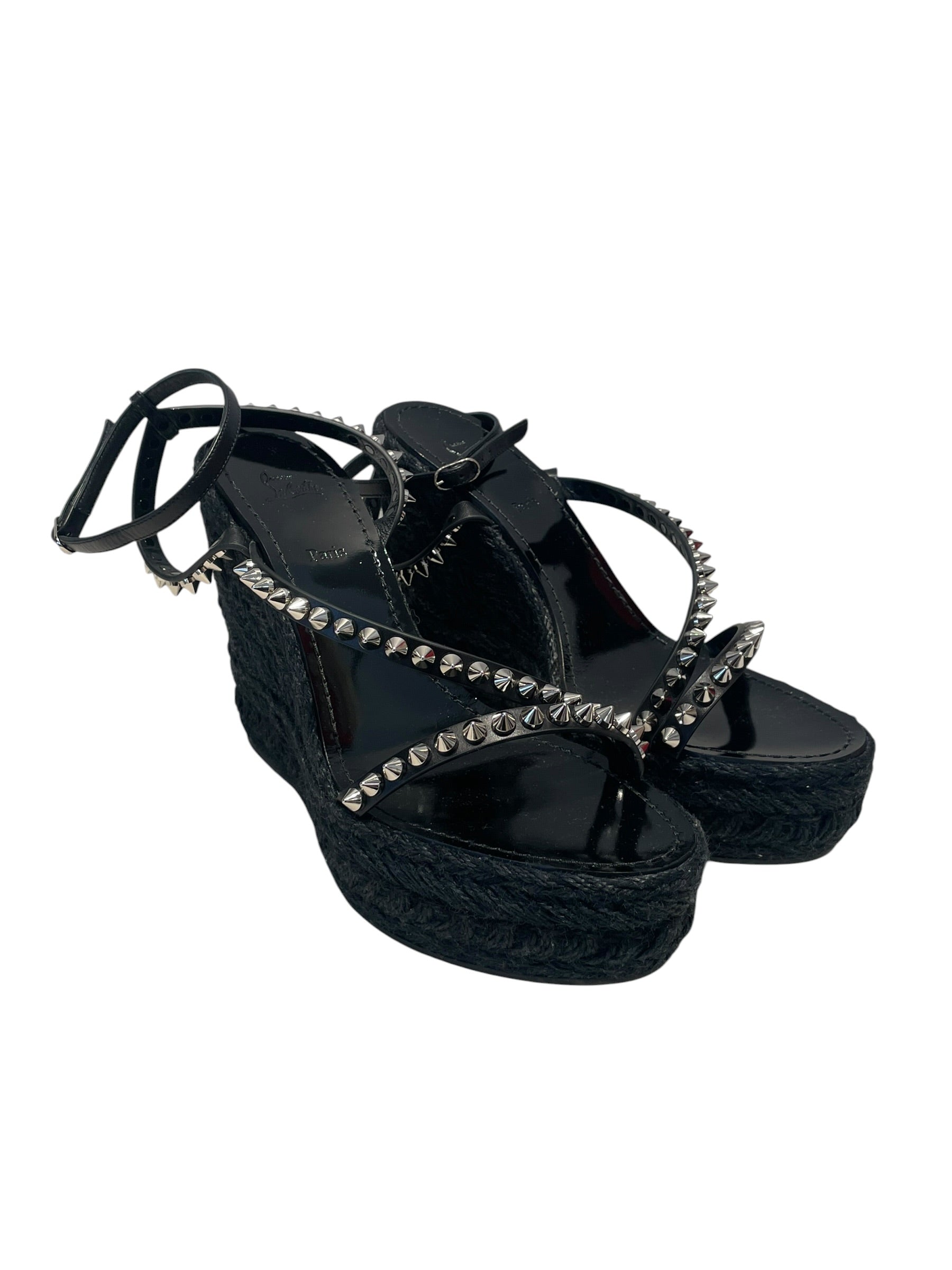 Christian Louboutin/Sandals/EU 42/BLK/Mafaldina Spiked Sandals view 1