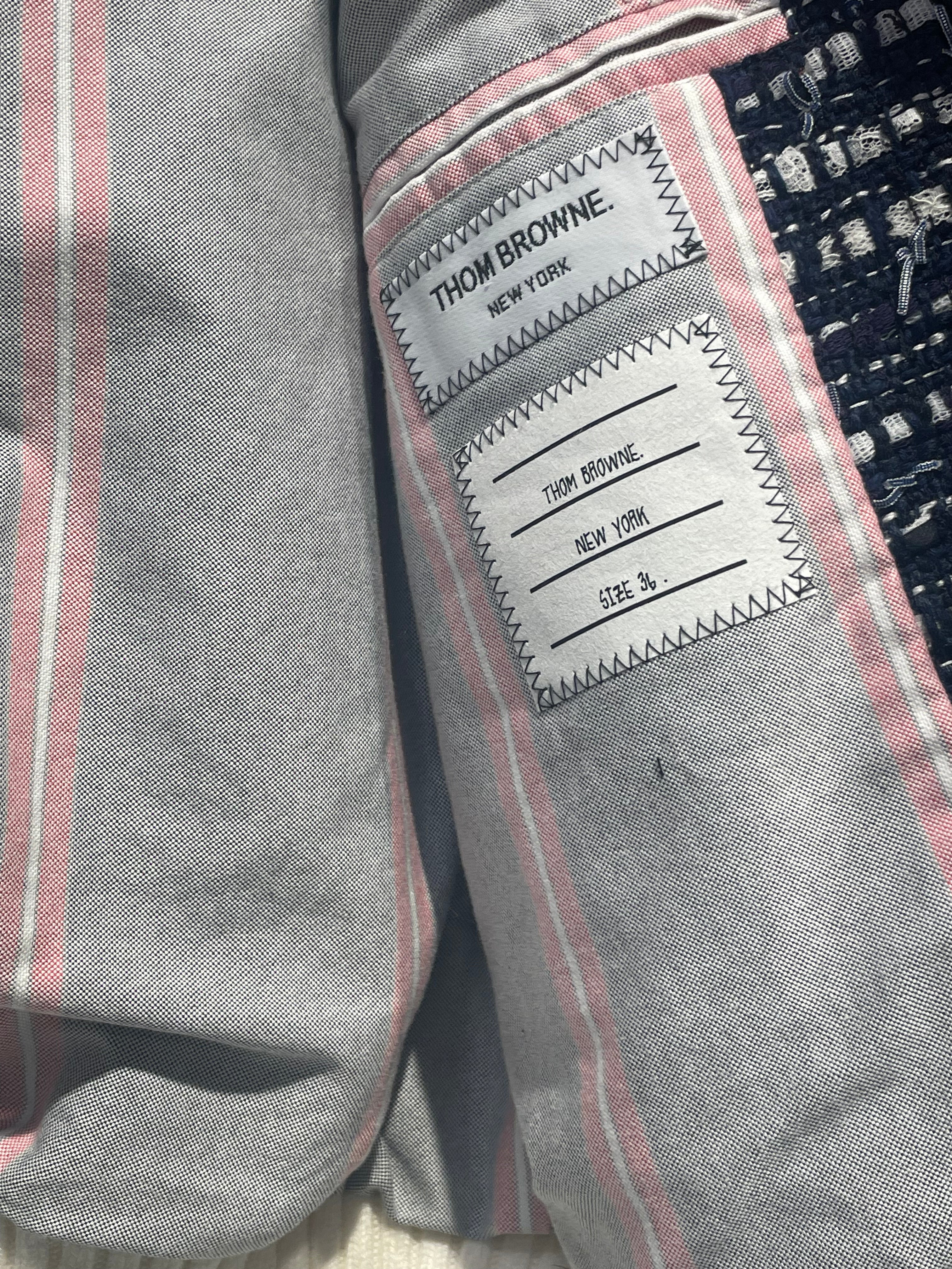 THOM BROWNE. NEW YORK/Jacket/36/Cotton/BLU/Varisty view 4