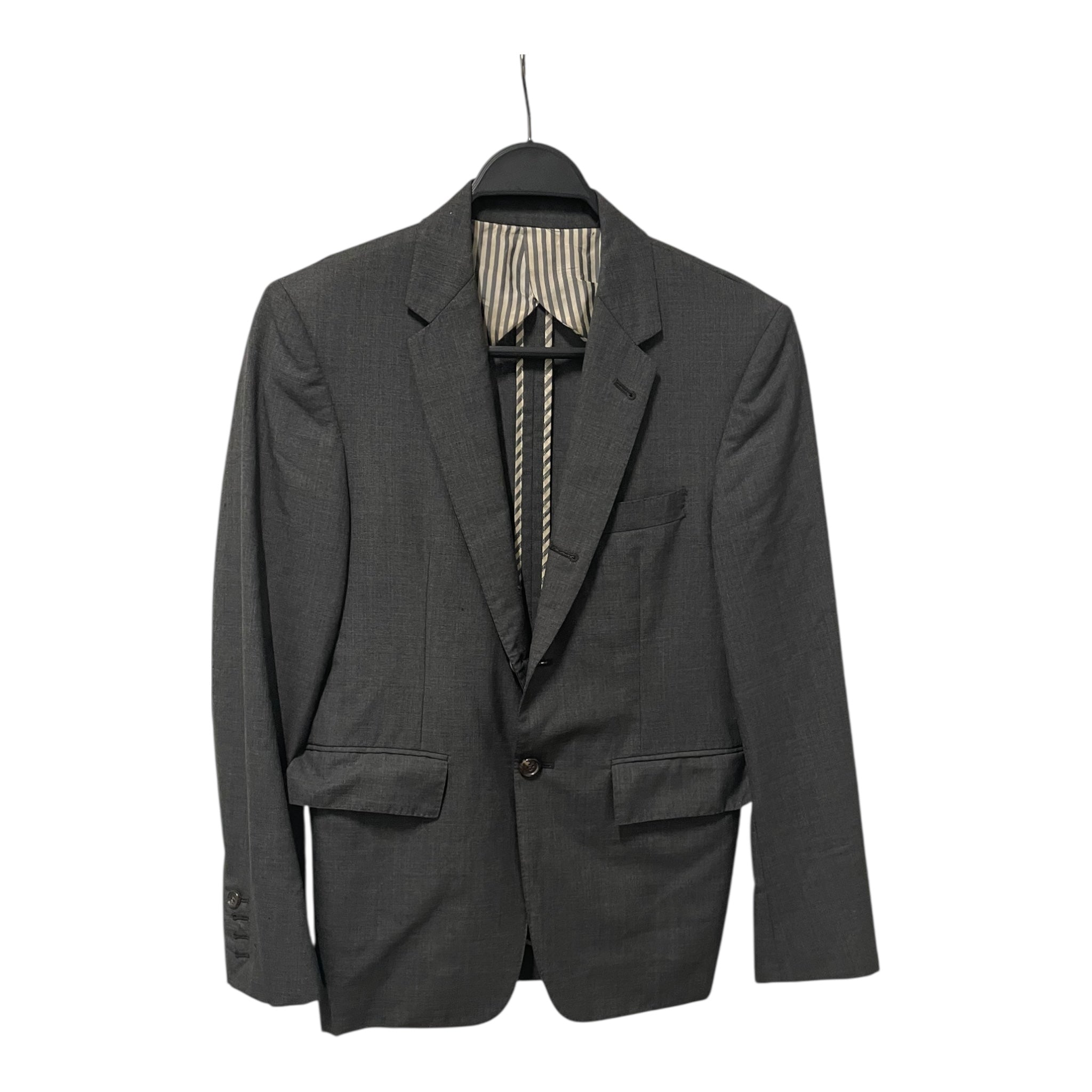 THOM BROWNE. NEW YORK/Suits/Cotton/GRY/BLAZER W STRIPED INSIDE view 1