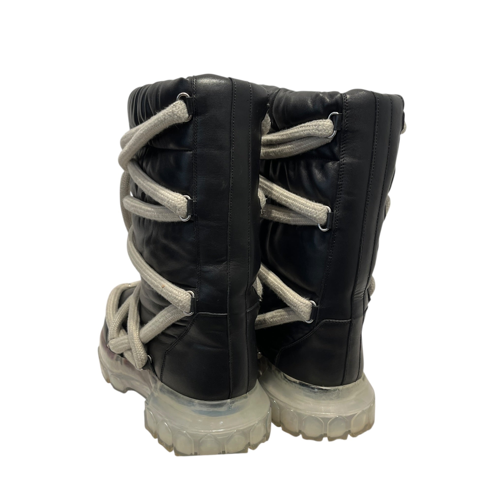Rick Owens/Lace Up Boots/US 12/Leather/BLK/Lunar Tractor boot view 2