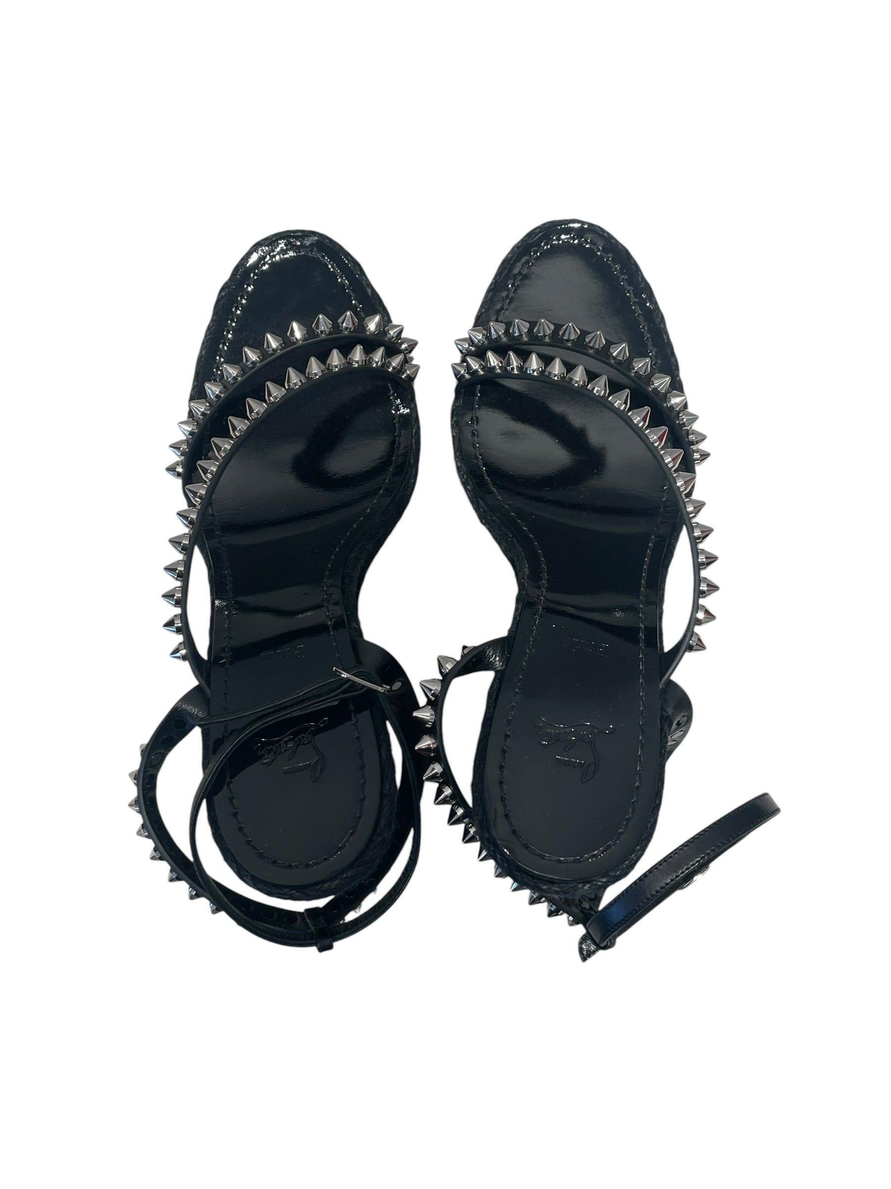 Christian Louboutin/Sandals/EU 42/BLK/Mafaldina Spiked Sandals view 3