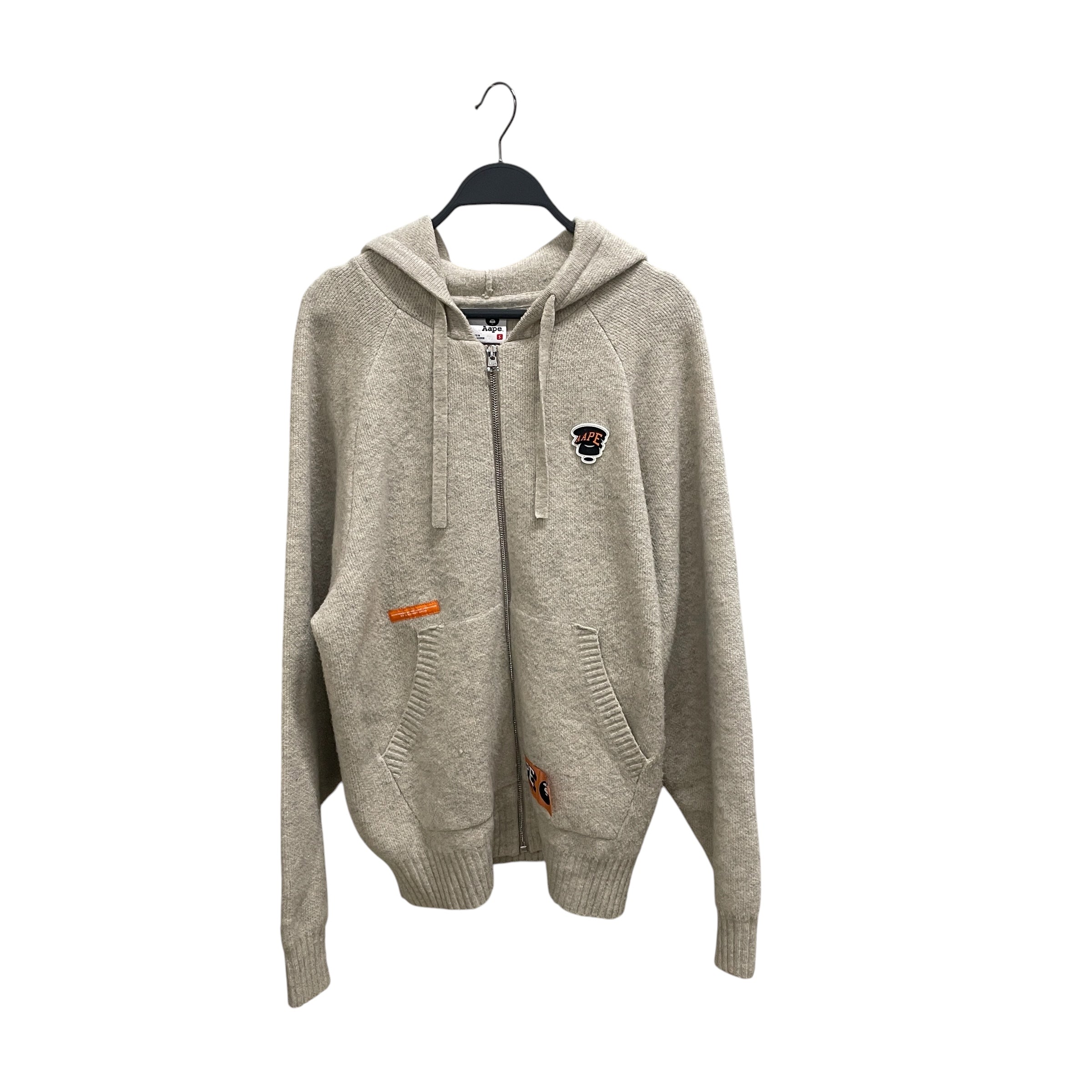 AAPE BY A BATHING APE/Zip Up Hoodie/S/Cotton/GRY/ZIP CARDIGAN MOON FACE view 1
