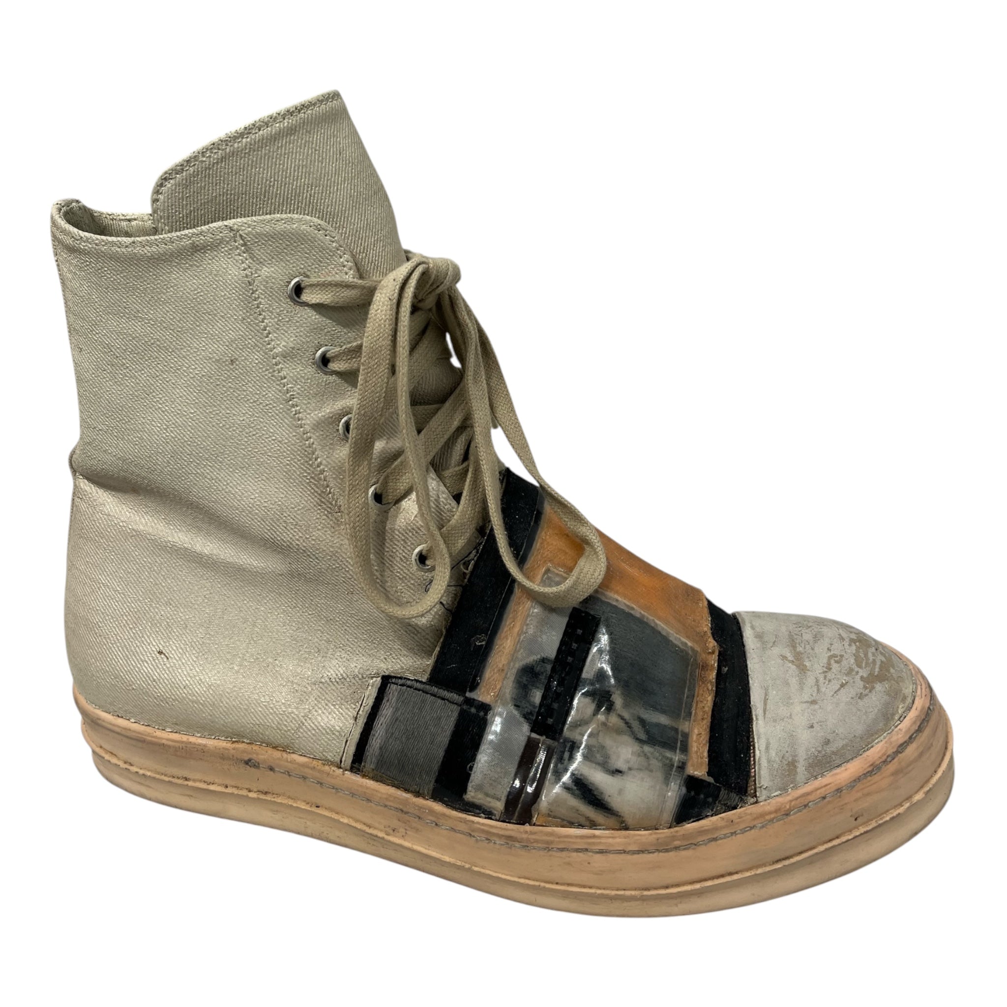 RICK OWENS DRKSHDW/Hi-Sneakers/EU 46/Cotton/CRM/ALIENS DRKSHDW RAMONES view 3