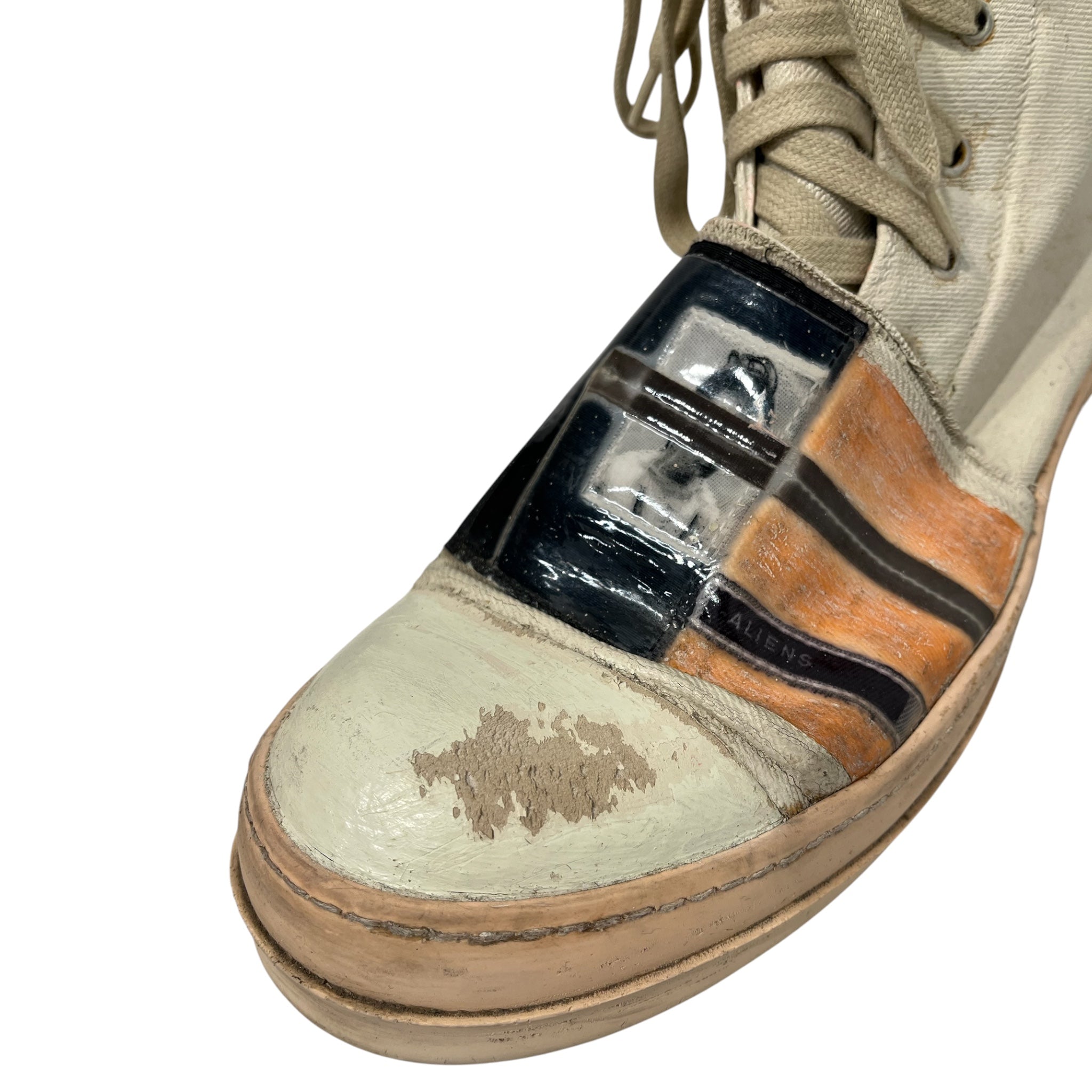 RICK OWENS DRKSHDW/Hi-Sneakers/EU 46/Cotton/CRM/ALIENS DRKSHDW RAMONES view 7