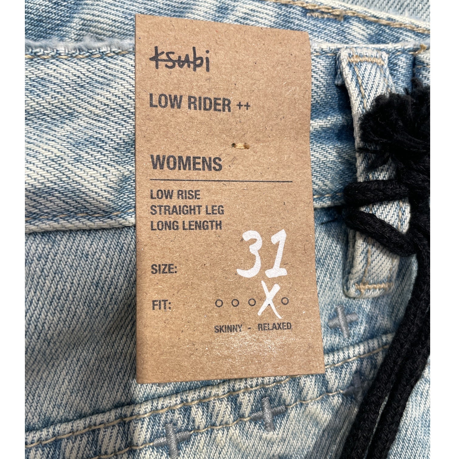ksubi/Straight Pants/31/Leather/BLU/Low Rider Straight Leg Jeans view 4