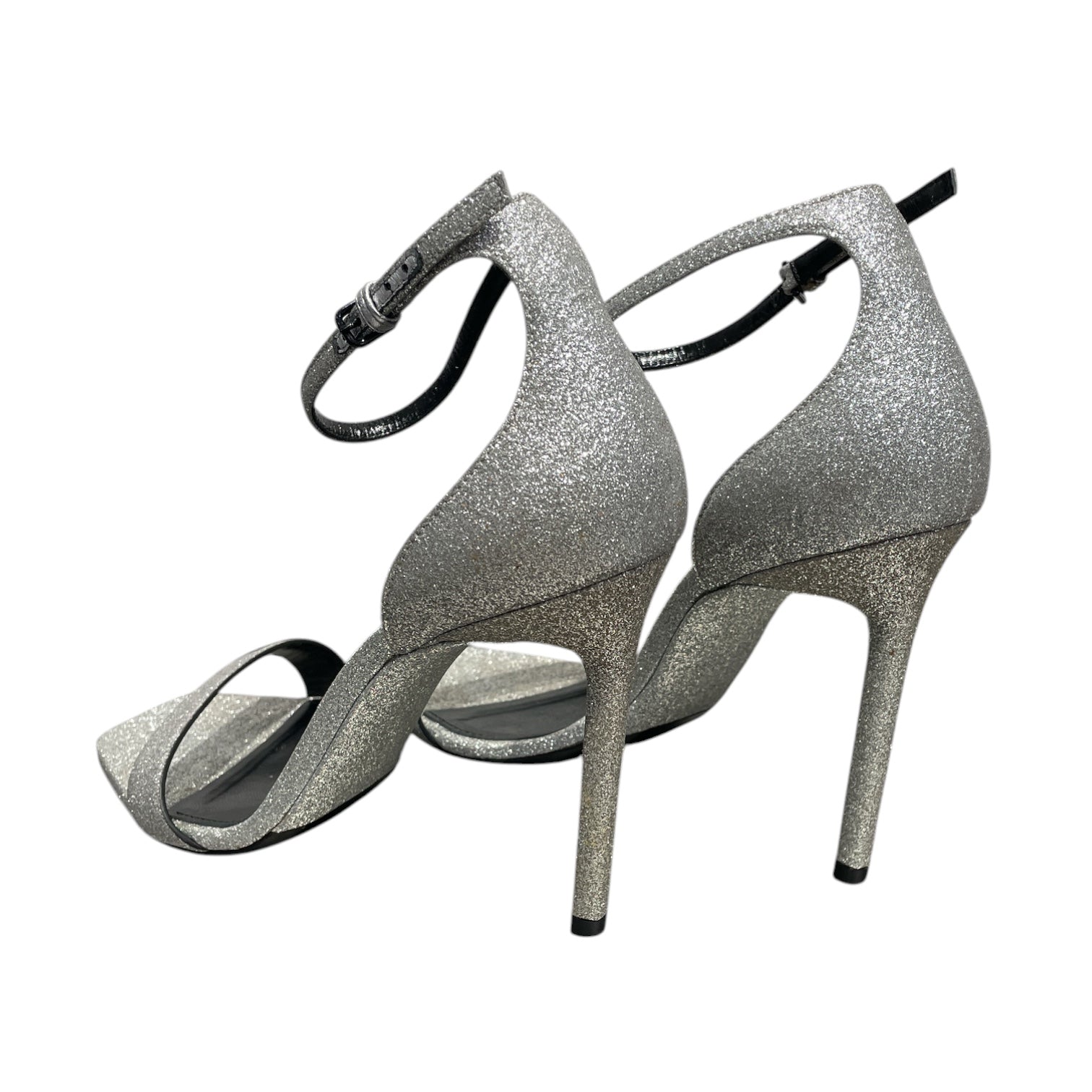 YVES SAINT LAURENT/Heels/EU 38.5/Glitter/Leather/SLV/Glitter Heel view 2