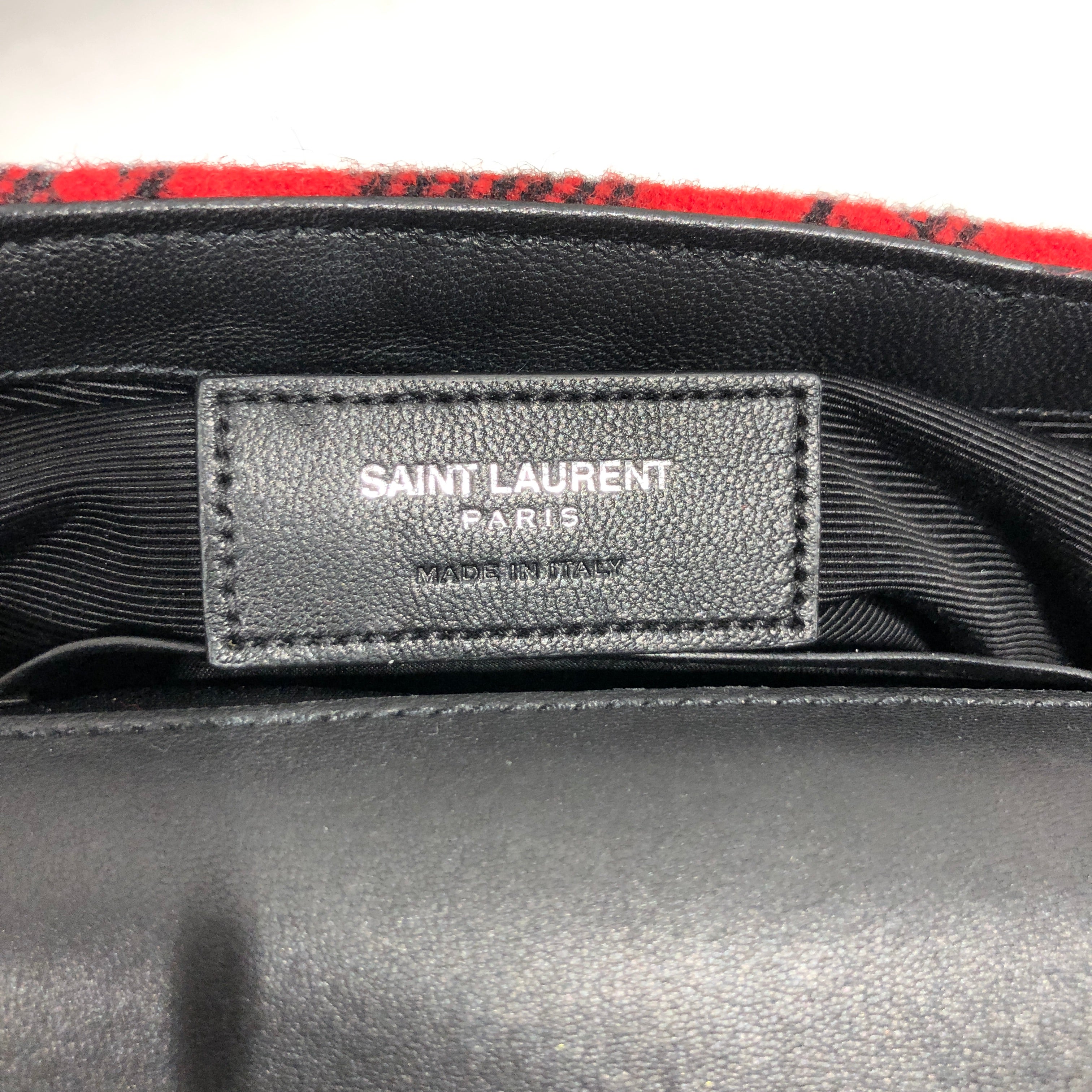 YVES SAINT LAURENT/Hand Bag/Plaid/Wool/RED/BABY CHEVRON TARTAN WOOL view 5
