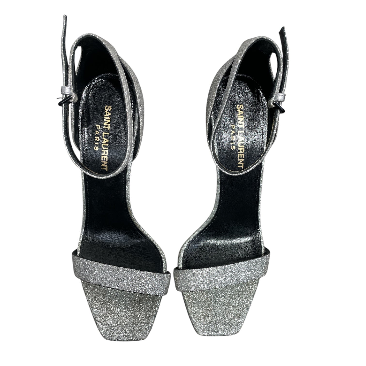 YVES SAINT LAURENT/Heels/EU 38.5/Glitter/Leather/SLV/Glitter Heel view 3