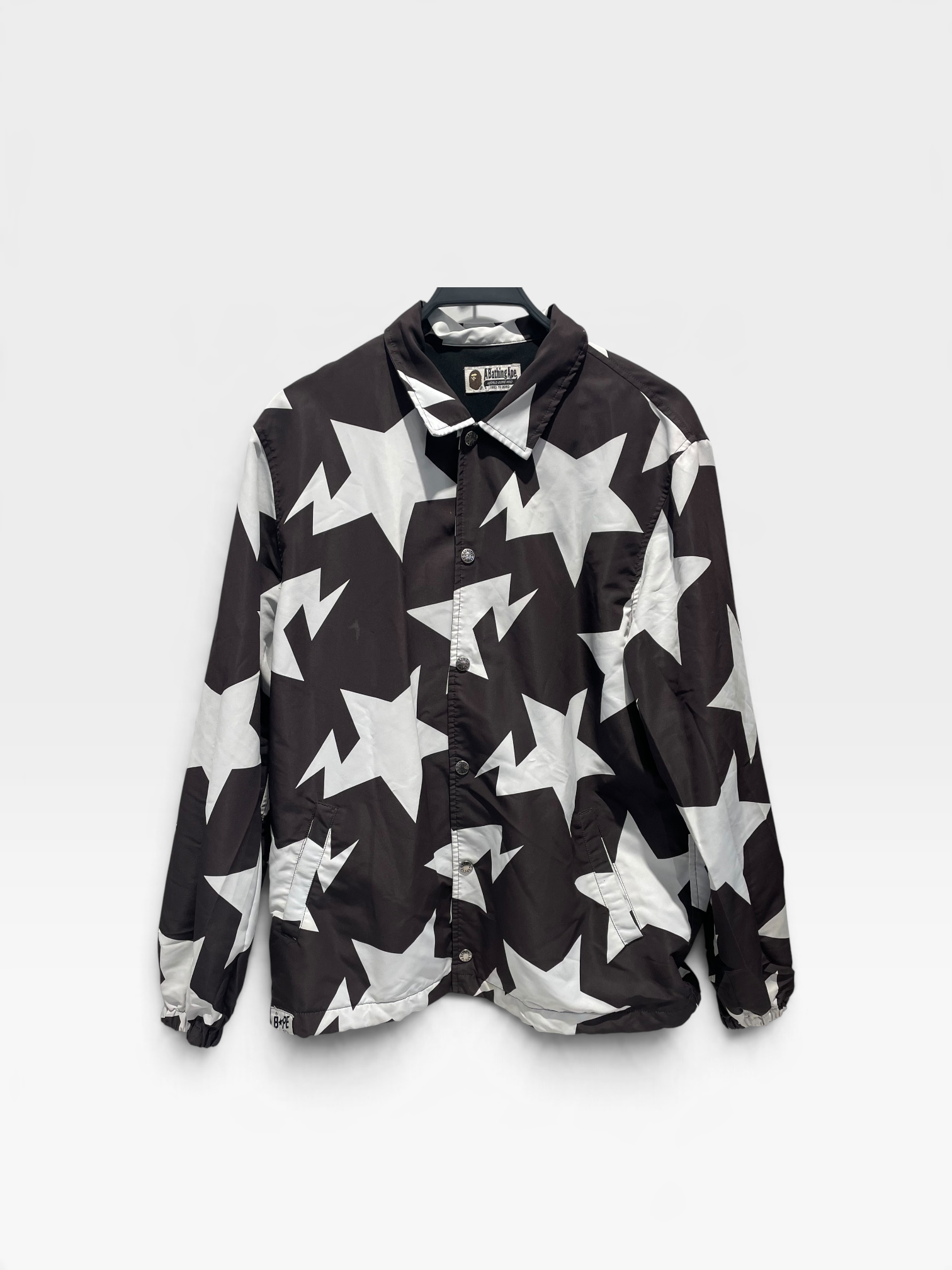 A BATHING APE/Jacket/L/Polyester/BRW/All Over Print/Bape Sta Coach Jacket view 1
