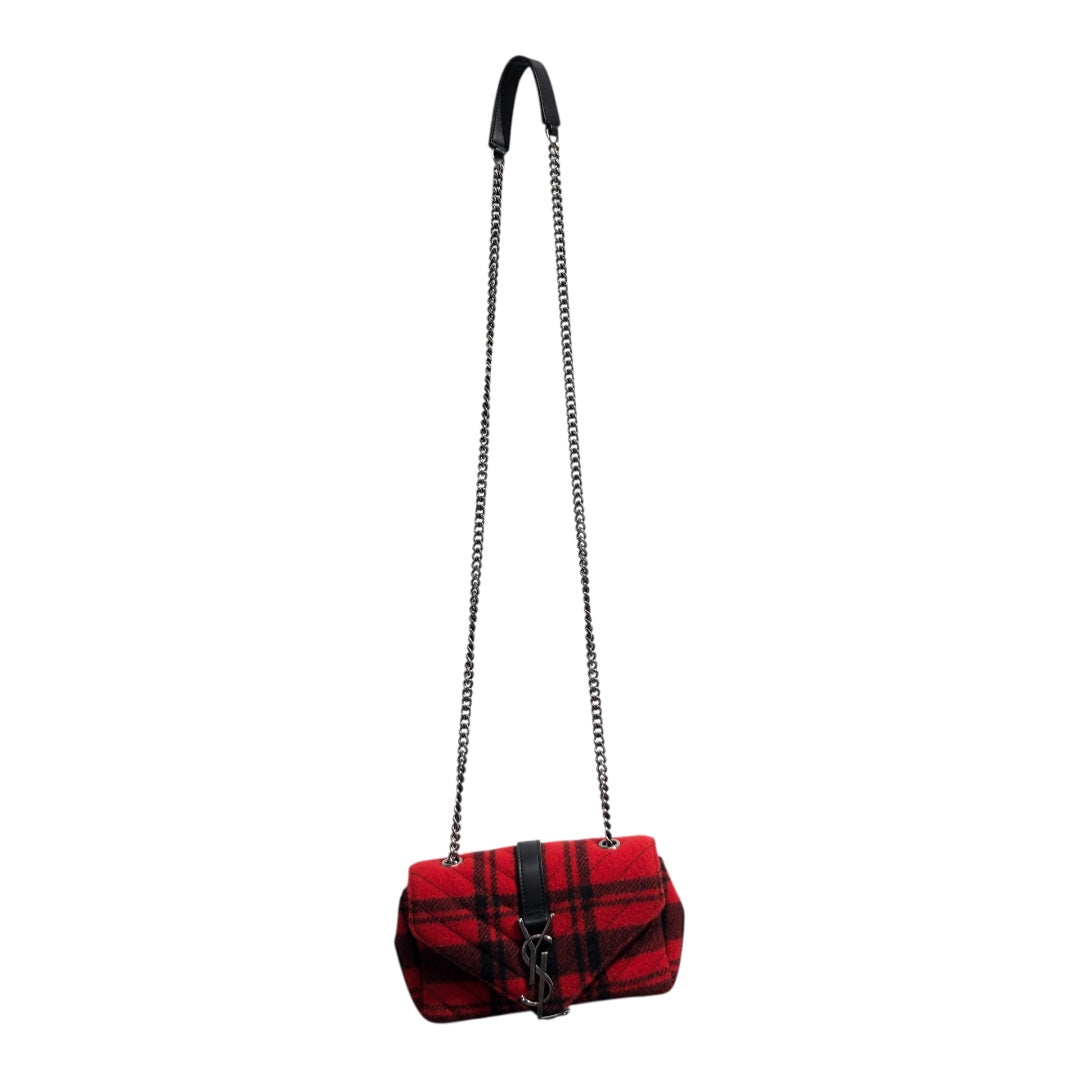 YVES SAINT LAURENT/Hand Bag/Plaid/Wool/RED/BABY CHEVRON TARTAN WOOL view 1