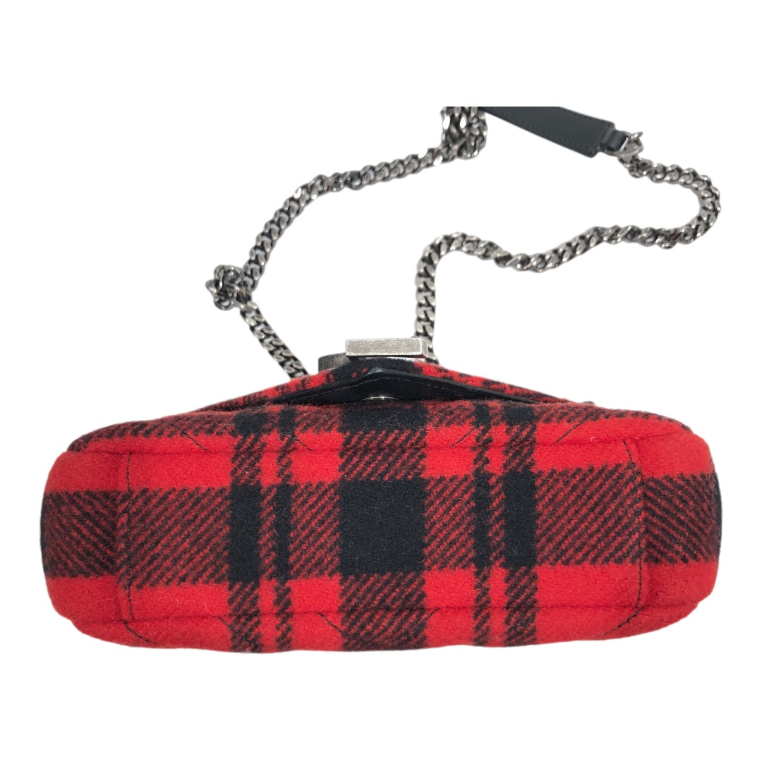 YVES SAINT LAURENT/Hand Bag/Plaid/Wool/RED/BABY CHEVRON TARTAN WOOL view 3